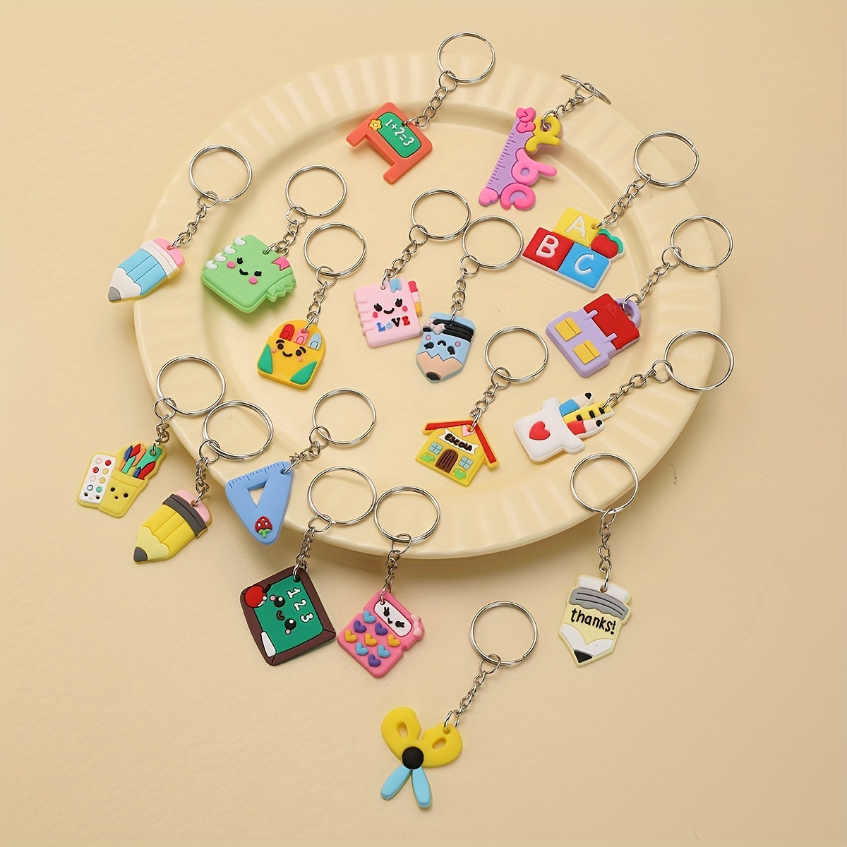18pcs Pvc Stationery Keychain Soft Rubber Pendant Cartoon Bag Accessories Day Teacher's Day Gifts
18pcs Pvc Stationery Keychain Soft Rubber Pendant Cartoon Bag Accessories Day Teacher's Day Gifts