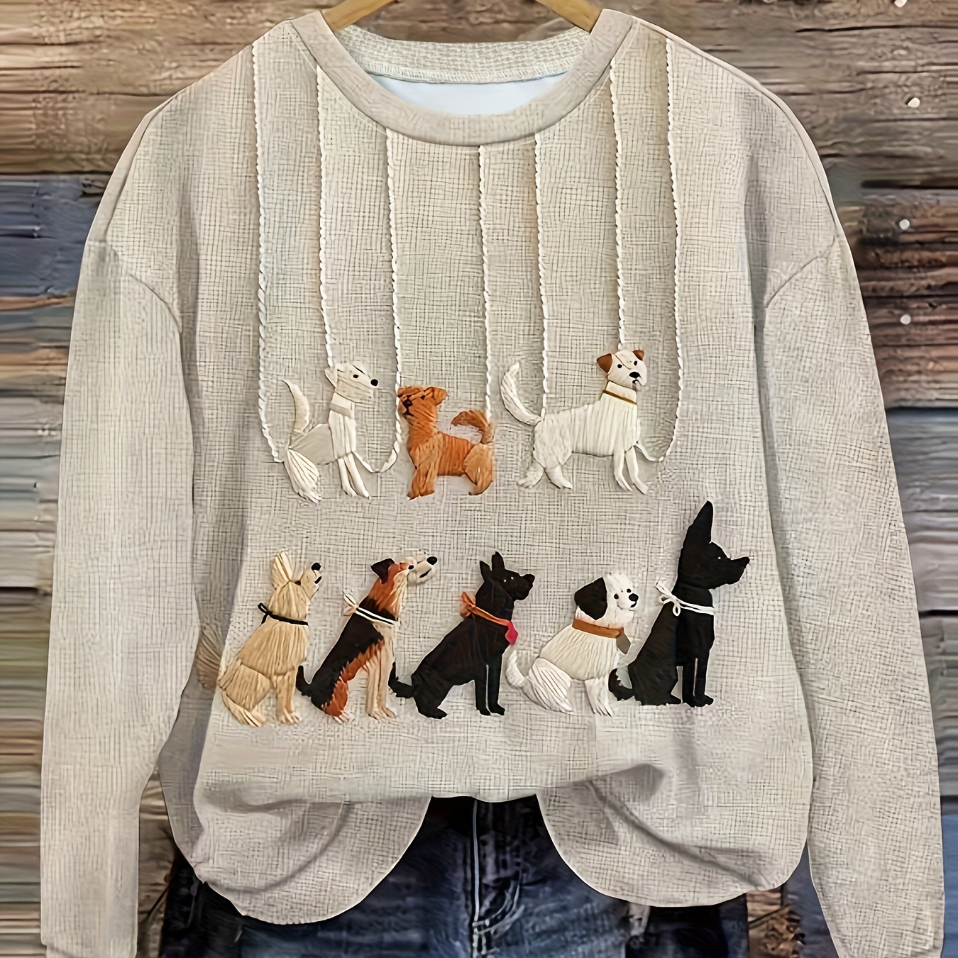 Sweatshirt décontracté en de polyester à manches longues pour femme taille plus avec imprimé de chien, mode casual pour /hiver
Sweatshirt décontracté en de polyester à manches longues pour femme taille plus avec imprimé de chien, mode casual pour /hiver