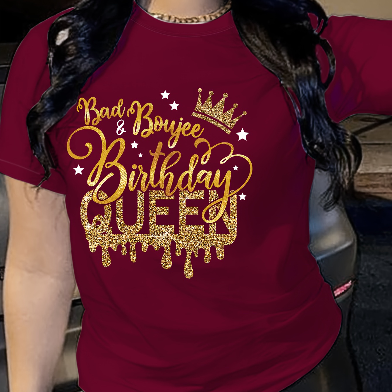 Birthday Queen Print T-shirt, Short Sleeve Crew Neck Casual Top For Summer & Spring, Women's Clothing
Birthday Queen Print T-shirt, Short Sleeve Crew Neck Casual Top For Summer & Spring, Women's Clothing