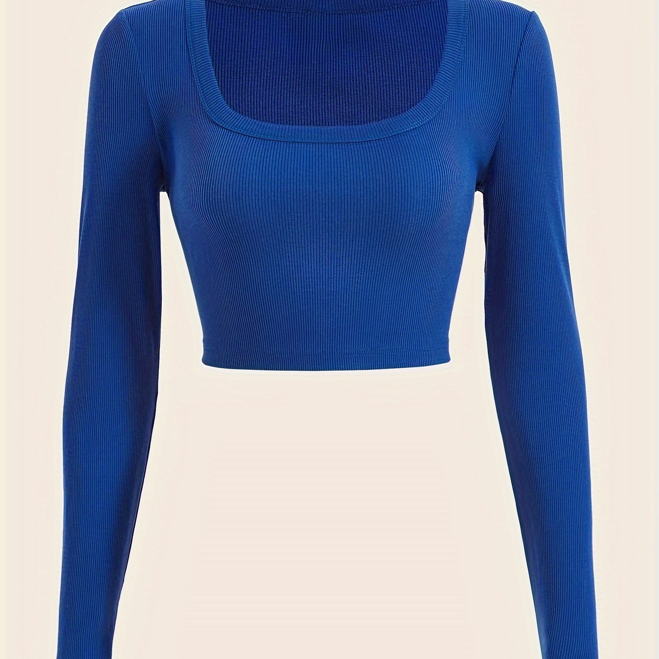 Solid Neck Crop T-shirt, Elegant Slim-fit Long Sleeve Top For Spring & Fall, Women's Clothing
Solid Neck Crop T-shirt, Elegant Slim-fit Long Sleeve Top For Spring & Fall, Women's Clothing