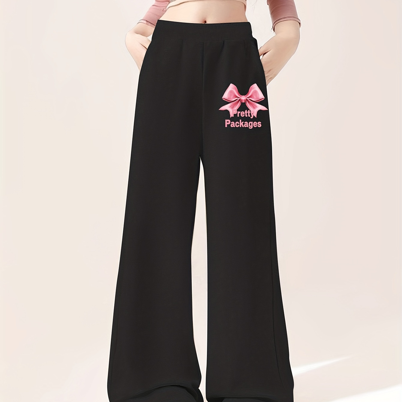 Bowknot Graphic Print Girl's Wide Leg Pants, Casual Comfortable Loose Trousers For Autumn
Bowknot Graphic Print Girl's Wide Leg Pants, Casual Comfortable Loose Trousers For Autumn