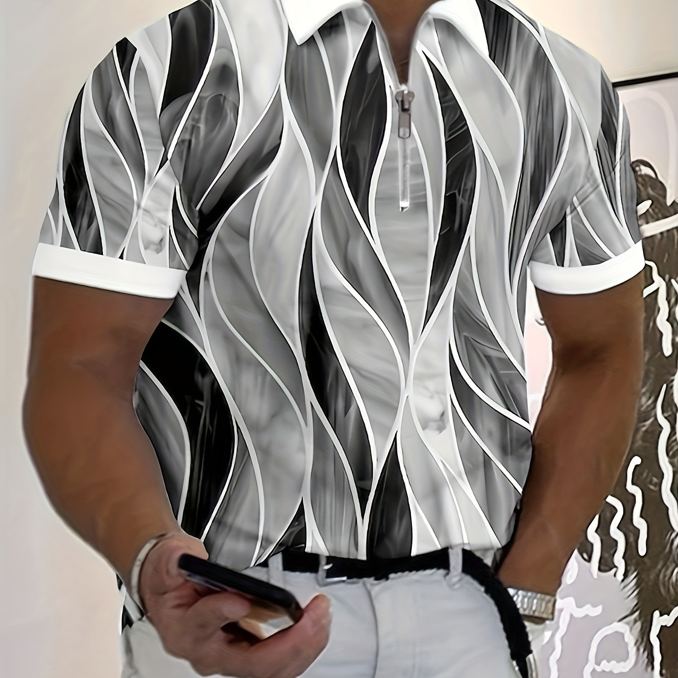 Stripe Pattern Men's Casual Comfy Versatile Short Sleeve Shirt, Mens Golf Shirt Tennis Shirt, Mens Clothing
Stripe Pattern Men's Casual Comfy Versatile Short Sleeve Shirt, Mens Golf Shirt Tennis Shirt, Mens Clothing