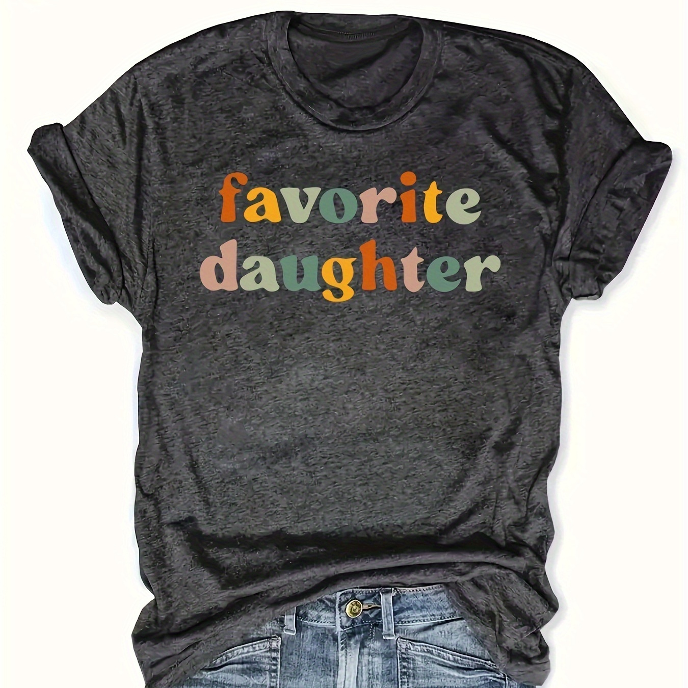Letter - ! Printed T-shirt, Casual Round Neck Short Sleeved Top, Suitable For Spring And Summer, Women's Clothing
Letter - ! Printed T-shirt, Casual Round Neck Short Sleeved Top, Suitable For Spring And Summer, Women's Clothing