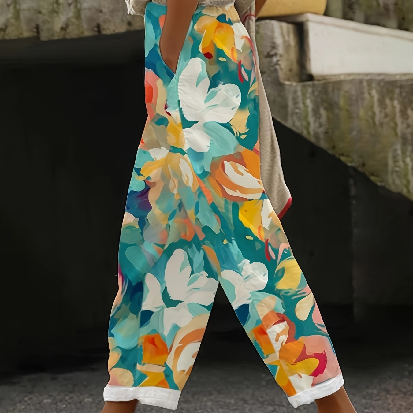 Floral Print Straight Leg Pants, Casual Elastic Waist Pants For Spring & Summer, Women's Clothing
Floral Print Straight Leg Pants, Casual Elastic Waist Pants For Spring & Summer, Women's Clothing
