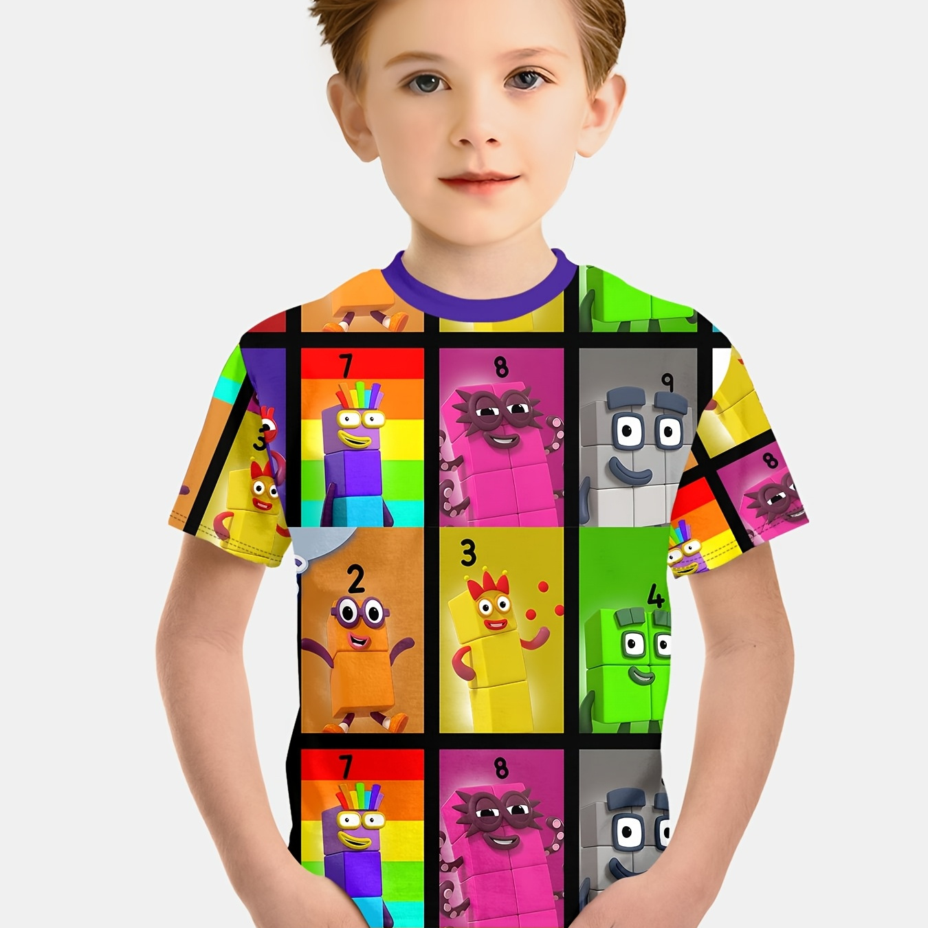 1pc Boys' 3d T-shirt, 9-grid Pencil Pattern, Casual Round Neck, Polyester Knit, Stretch Fabric, Fit, Perfect Gift For Kids
1pc Boys' 3d T-shirt, 9-grid Pencil Pattern, Casual Round Neck, Polyester Knit, Stretch Fabric, Fit, Perfect Gift For Kids