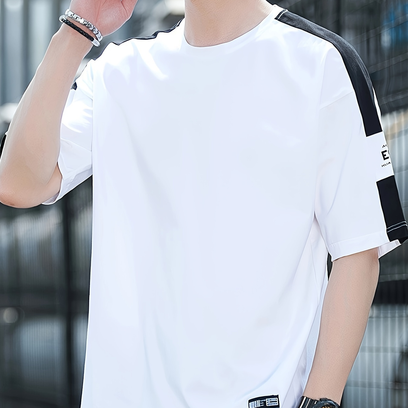Men's 100% Cotton Color Block T-shirt, Casual Short Sleeve Crew Neck Tee, Men's Clothing For Summer Outdoor
Men's 100% Cotton Color Block T-shirt, Casual Short Sleeve Crew Neck Tee, Men's Clothing For Summer Outdoor