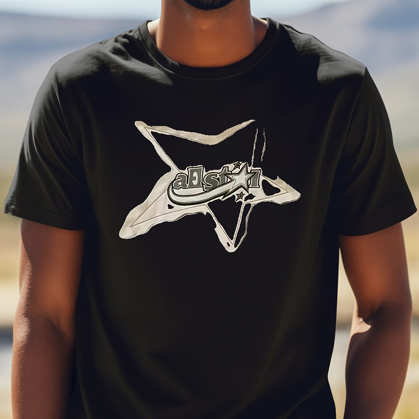 Geometric Star Print Men's Crew Neck Fashionable Short Sleeve Sports Cotton T-shirt, Comfortable And Versatile, For Summer And Spring, Athletic Style, Comfort Fit T-shirt, As Gifts
Geometric Star Print Men's Crew Neck Fashionable Short Sleeve Sports Cotton T-shirt, Comfortable And Versatile, For Summer And Spring, Athletic Style, Comfort Fit T-shirt, As Gifts
