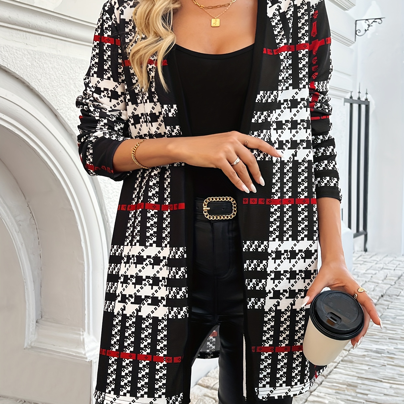 Elegant Open Front Cardigan - Polyester, Machine Washable, Fall/winter, For Autumn, Spring
Elegant Open Front Cardigan - Polyester, Machine Washable, Fall/winter, For Autumn, Spring