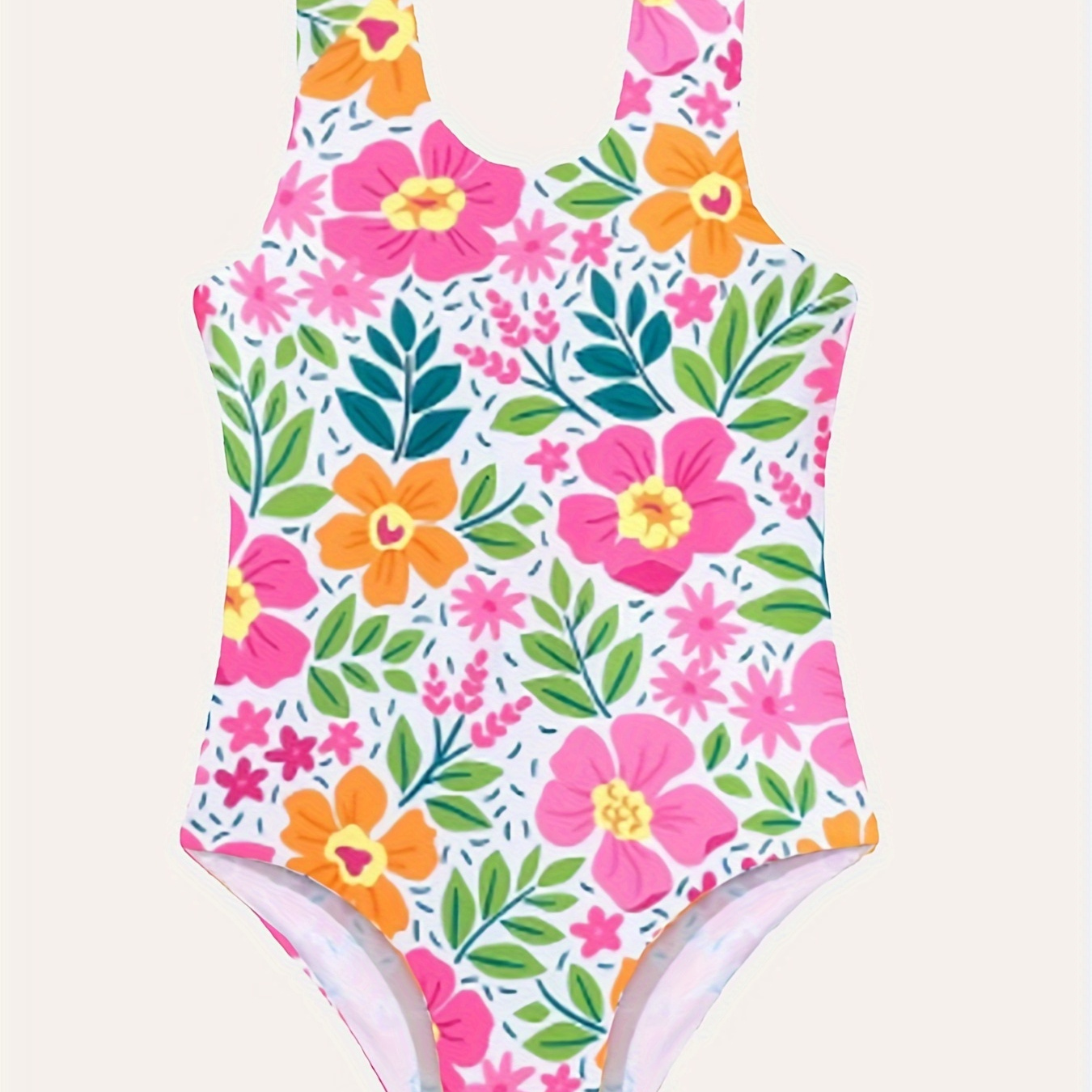 Girls 1-piece Stretchy & Fit Allover Cartoon Flowers Pattern Swimsuit, Swimwear Bathing Suit For Hot Spring & Pool Party
Girls 1-piece Stretchy & Fit Allover Cartoon Flowers Pattern Swimsuit, Swimwear Bathing Suit For Hot Spring & Pool Party