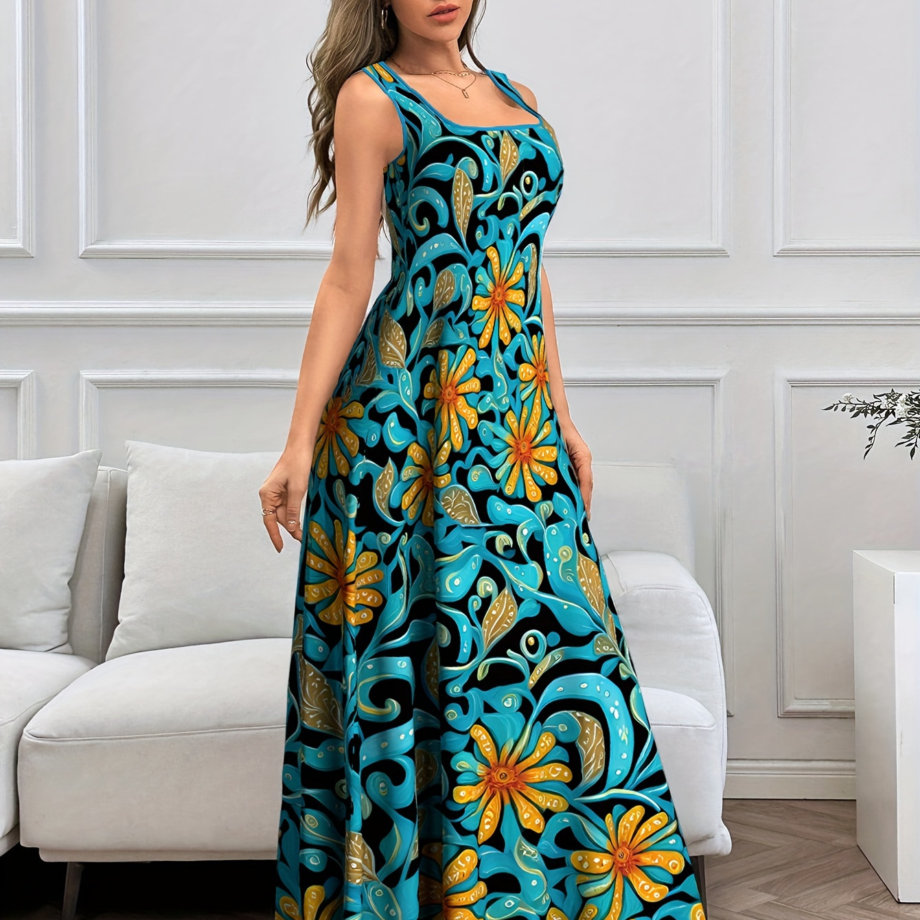 Robe débardeur à imprimé sur toute la surface, robe d'été manches pour et l'été, vêtements pour femmes
Robe débardeur à imprimé sur toute la surface, robe d'été manches pour et l'été, vêtements pour femmes