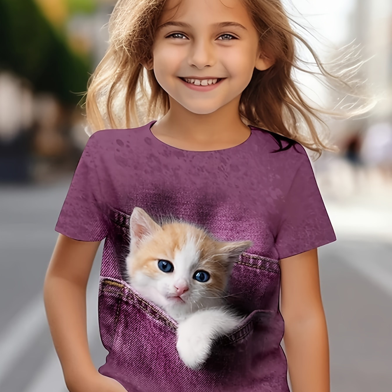 3d Cat Graphic Short Sleeve Crew Neck T-shirt For Girls, Casual Comfy Breathable Tee Versatile Top Summer Gift
3d Cat Graphic Short Sleeve Crew Neck T-shirt For Girls, Casual Comfy Breathable Tee Versatile Top Summer Gift