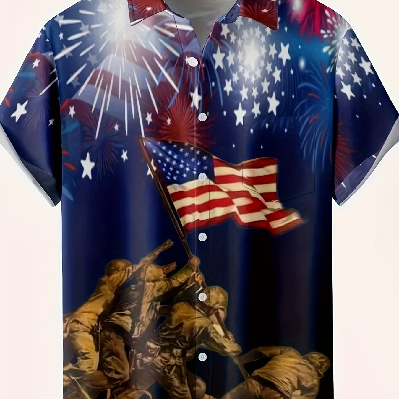 Men's Independence Day Themed Pattern And American Flag Print Shirt, Lapel Collar Button Down And Short Sleeve, Casual And Stylish Top Shirt For Outdoors Wear
Men's Independence Day Themed Pattern And American Flag Print Shirt, Lapel Collar Button Down And Short Sleeve, Casual And Stylish Top Shirt For Outdoors Wear