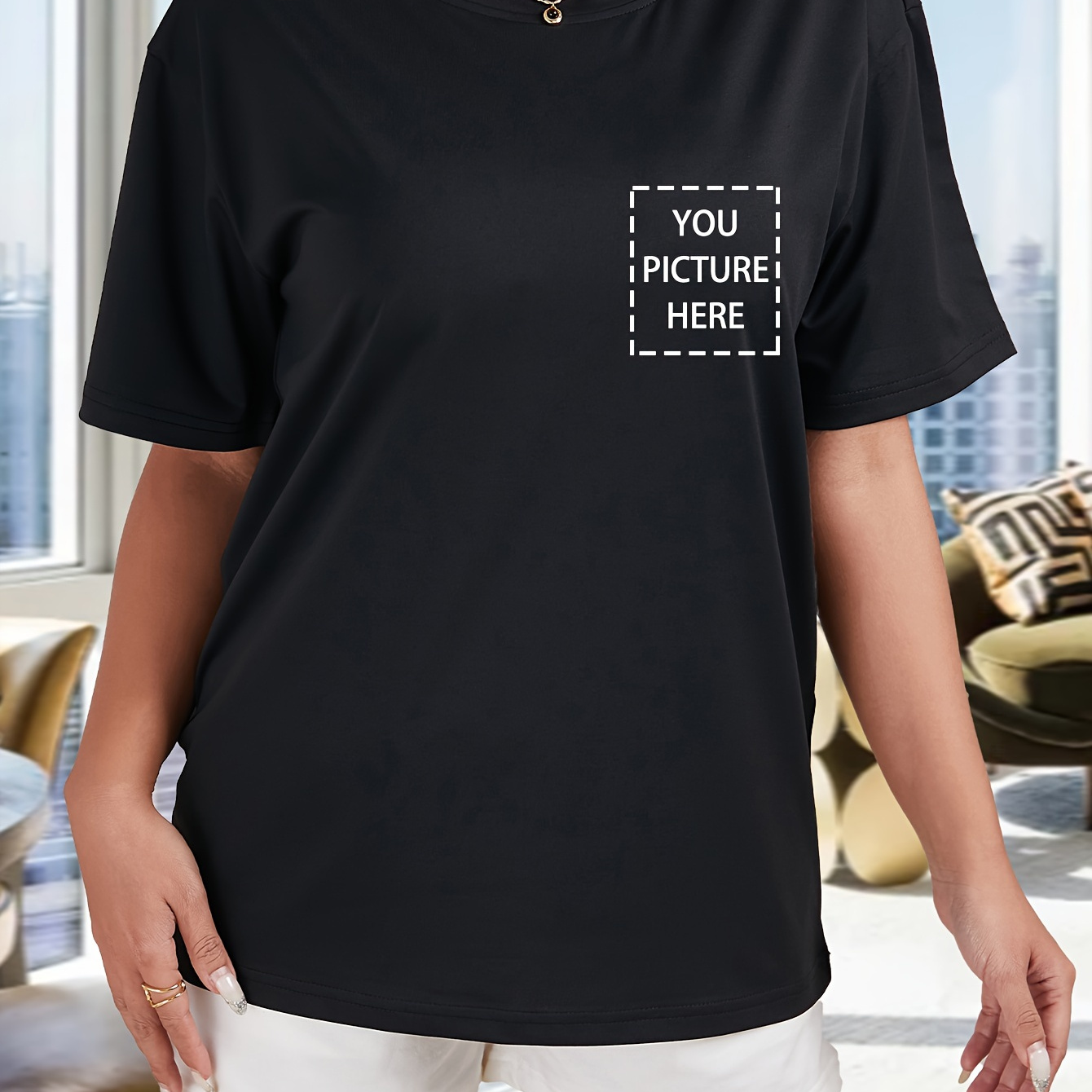 Customized Picture Print T-shirt, Casual Short Sleeve Crew Neck T-shirt For Spring & Summer, Women's Clothing
Customized Picture Print T-shirt, Casual Short Sleeve Crew Neck T-shirt For Spring & Summer, Women's Clothing