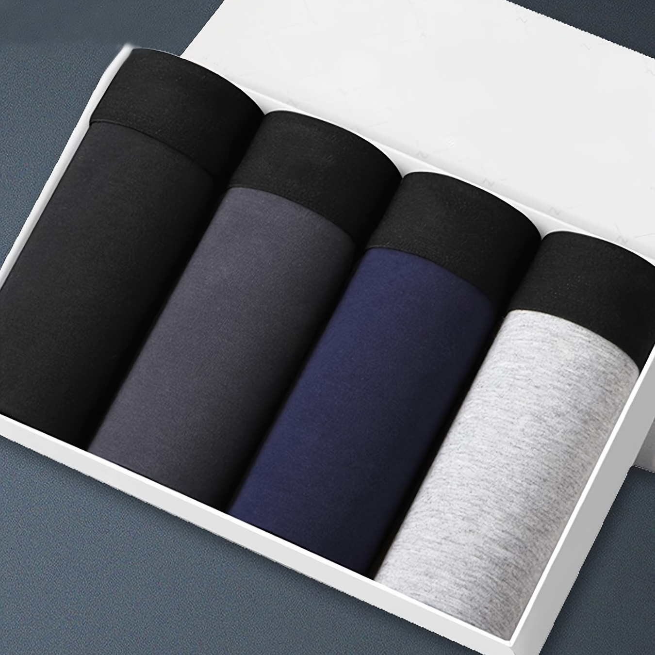 4pcs Boxers Élégants pour Hommes de Couleur Unie - Taille Moyenne, Légers et Respirants en Mélange Polyester-Spandex, Lavables en Machine - Couleurs Assorties
4pcs Boxers Élégants pour Hommes de Couleur Unie - Taille Moyenne, Légers et Respirants en Mélange Polyester-Spandex, Lavables en Machine - Couleurs Assorties