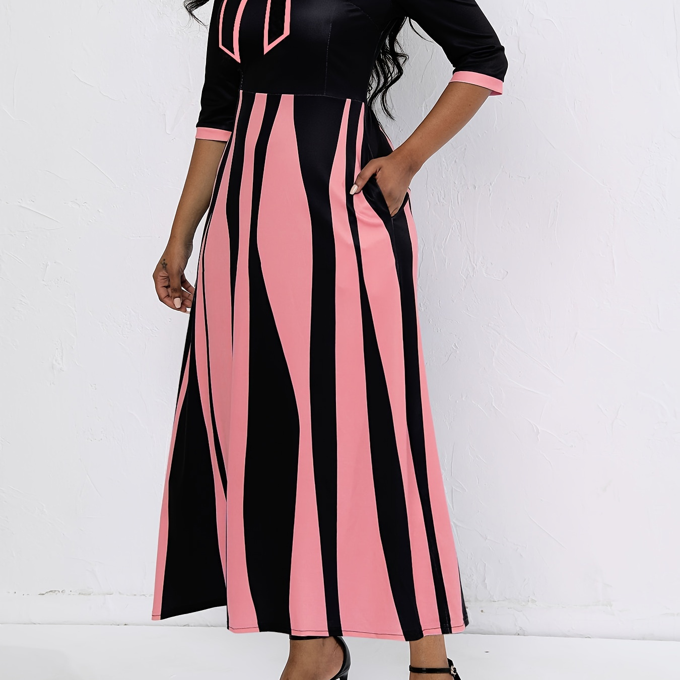Dual Pockets Tie Front Dress, Elegant Half Sleeve A-line Dress For Party, Women's Clothing
Dual Pockets Tie Front Dress, Elegant Half Sleeve A-line Dress For Party, Women's Clothing