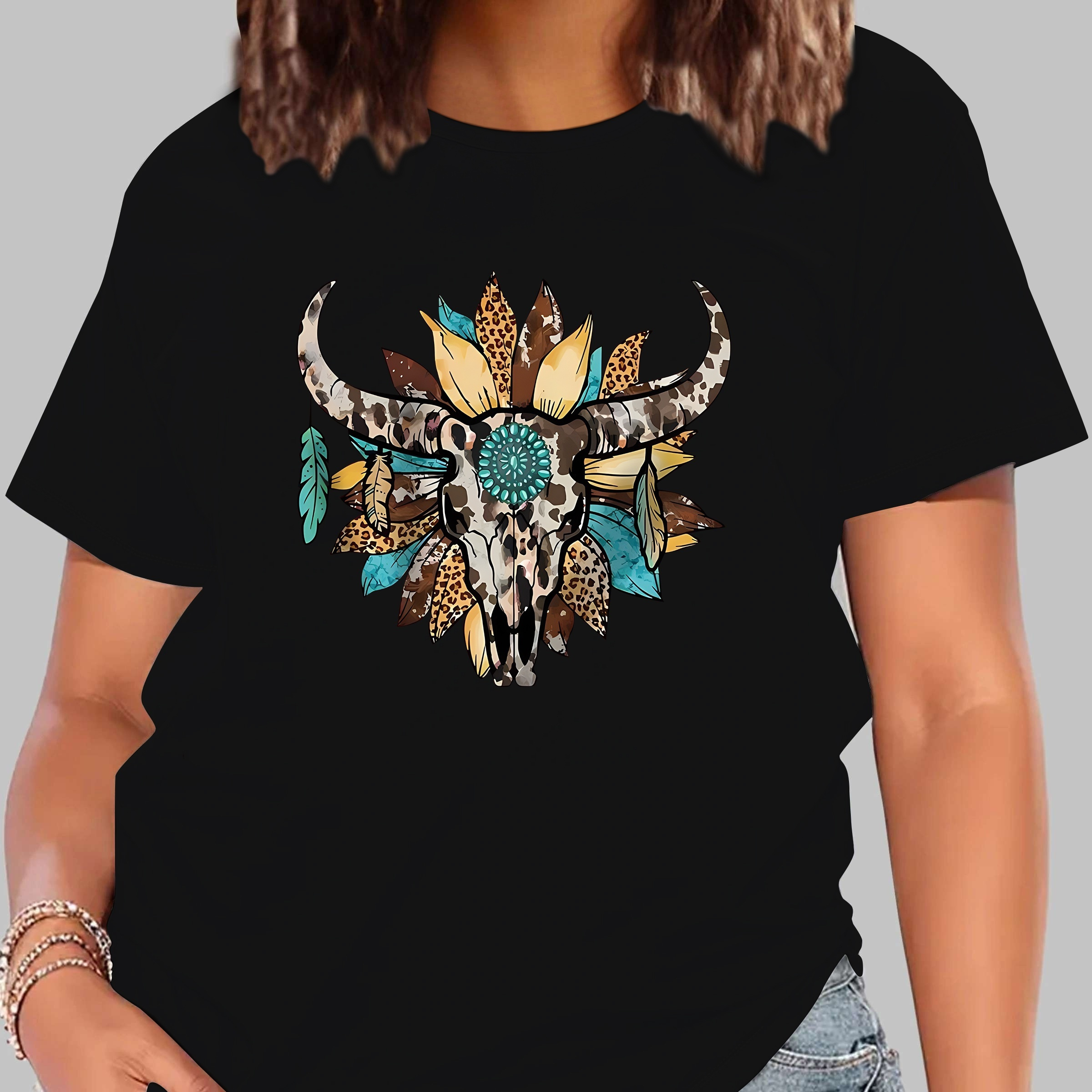 Flower Graphic Loose Sports T-shirt, Comfortable Crew Neck Running Workout Tops, Women's Activewear
Flower Graphic Loose Sports T-shirt, Comfortable Crew Neck Running Workout Tops, Women's Activewear