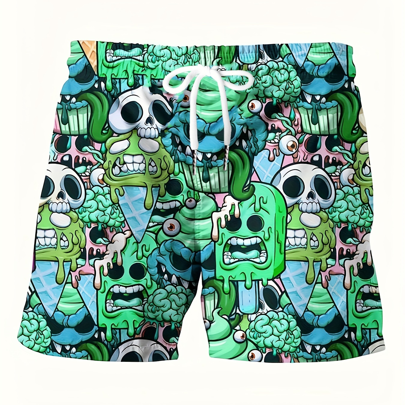 Skeleton Cartoon Pattern Men's Fashion Summer Drawstring Shorts With Pockets, Beach And Leisure
Skeleton Cartoon Pattern Men's Fashion Summer Drawstring Shorts With Pockets, Beach And Leisure