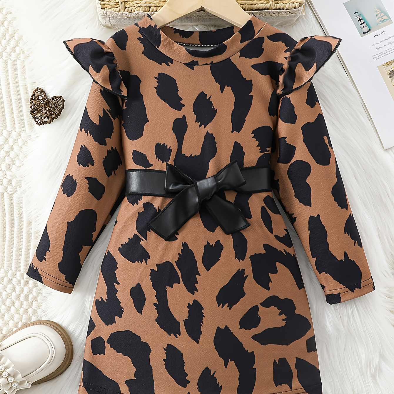 Leopard Pattern Comfy Casual Long Sleeve Dress For Girls, Spring & Fall Clothing Party, Gift
Leopard Pattern Comfy Casual Long Sleeve Dress For Girls, Spring & Fall Clothing Party, Gift