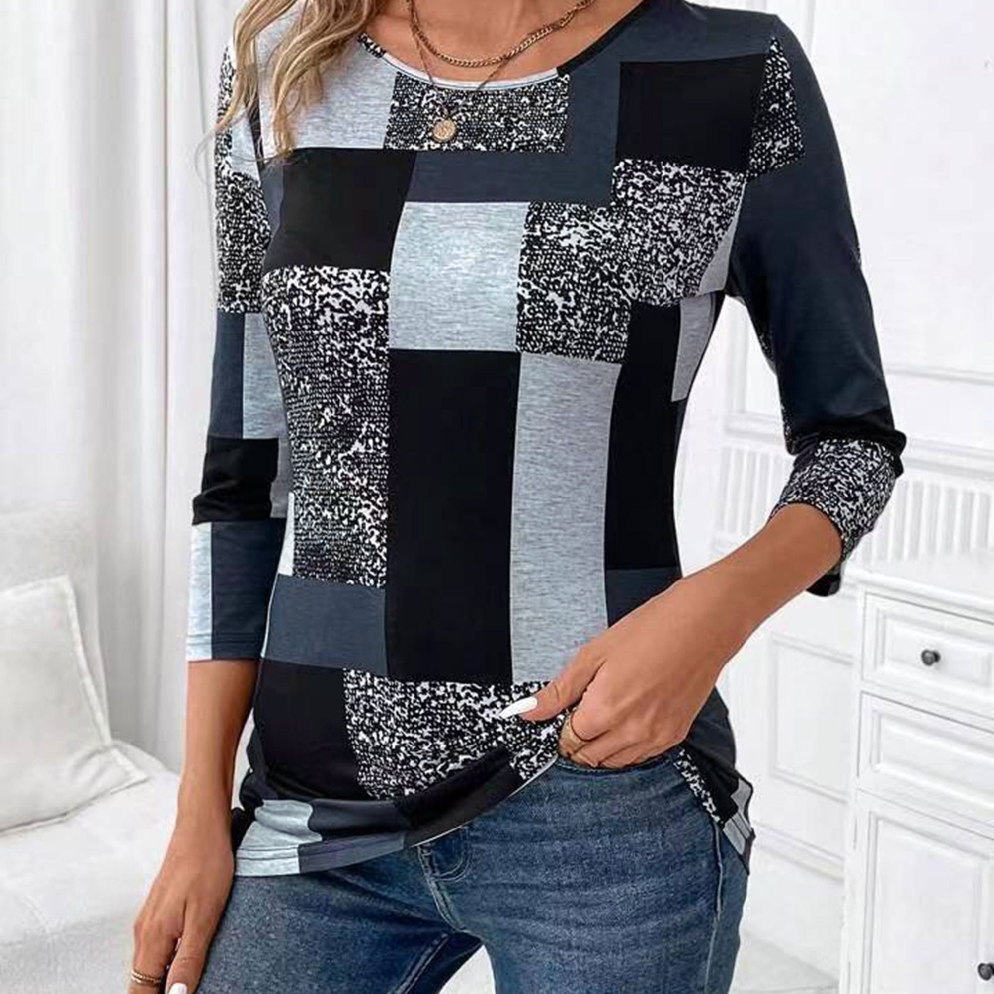 Color Block Crew Neck T-shirt, Casual Half Sleeve T-shirt For Spring & Summer, Women's Clothing
Color Block Crew Neck T-shirt, Casual Half Sleeve T-shirt For Spring & Summer, Women's Clothing