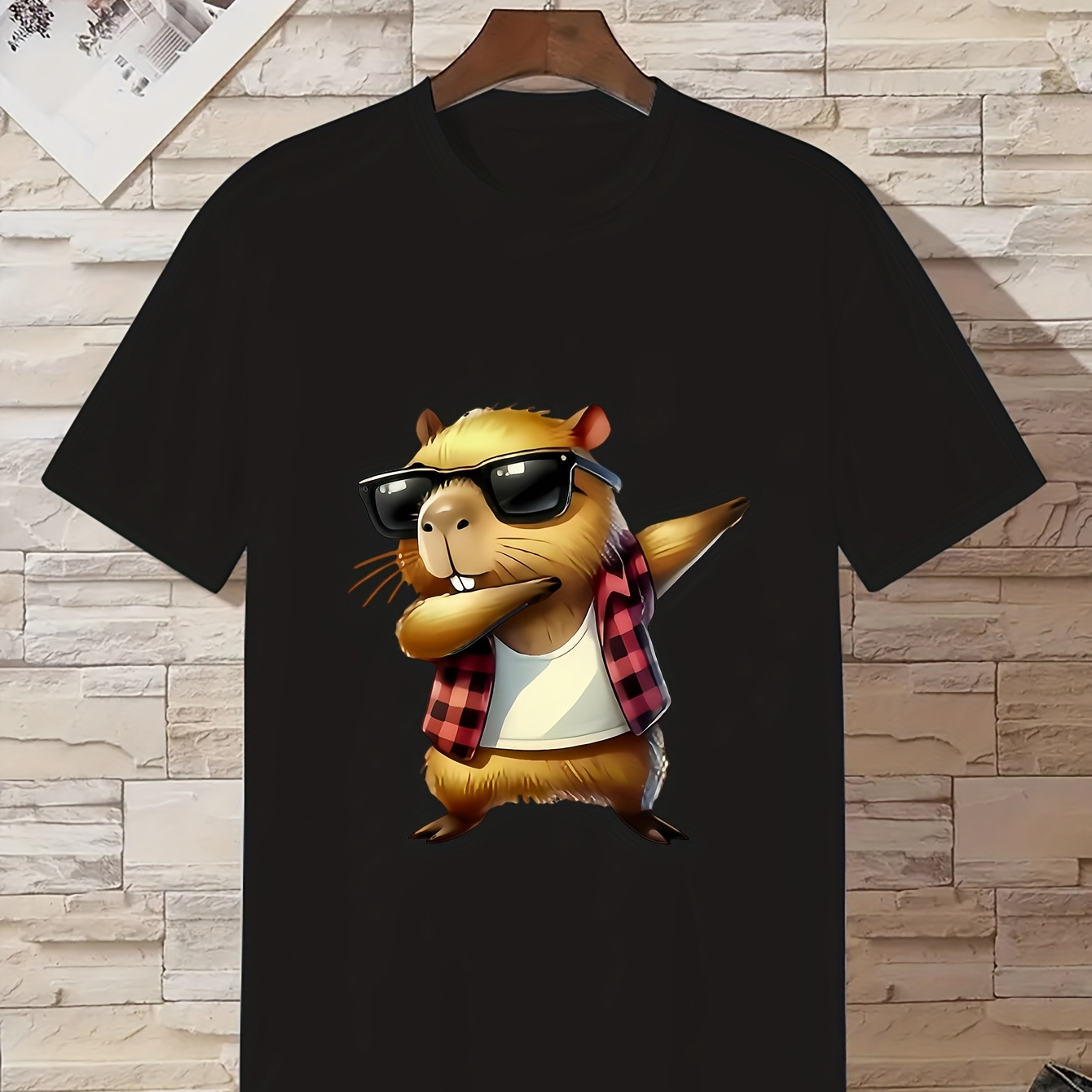 Boys' Summer Capybara Cartoon T-shirt - Cool, With Fashion Glasses And , Breathable Polyester , Round Neck Casual Top For
Boys' Summer Capybara Cartoon T-shirt - Cool, With Fashion Glasses And , Breathable Polyester , Round Neck Casual Top For