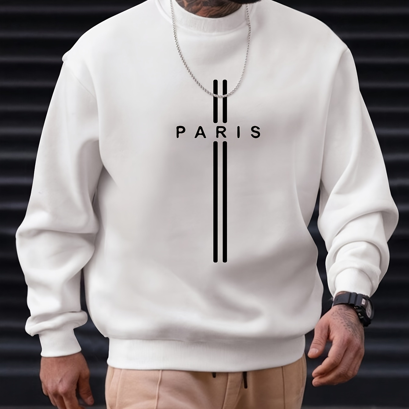 Paris Letter Print Men's Long Sleeve Crew Neck Sweatshirt, Trendy Pullover Sweatshirt, Casual Comfortable Versatile Top For Spring & Autumn, Outdoor Sports
Paris Letter Print Men's Long Sleeve Crew Neck Sweatshirt, Trendy Pullover Sweatshirt, Casual Comfortable Versatile Top For Spring & Autumn, Outdoor Sports