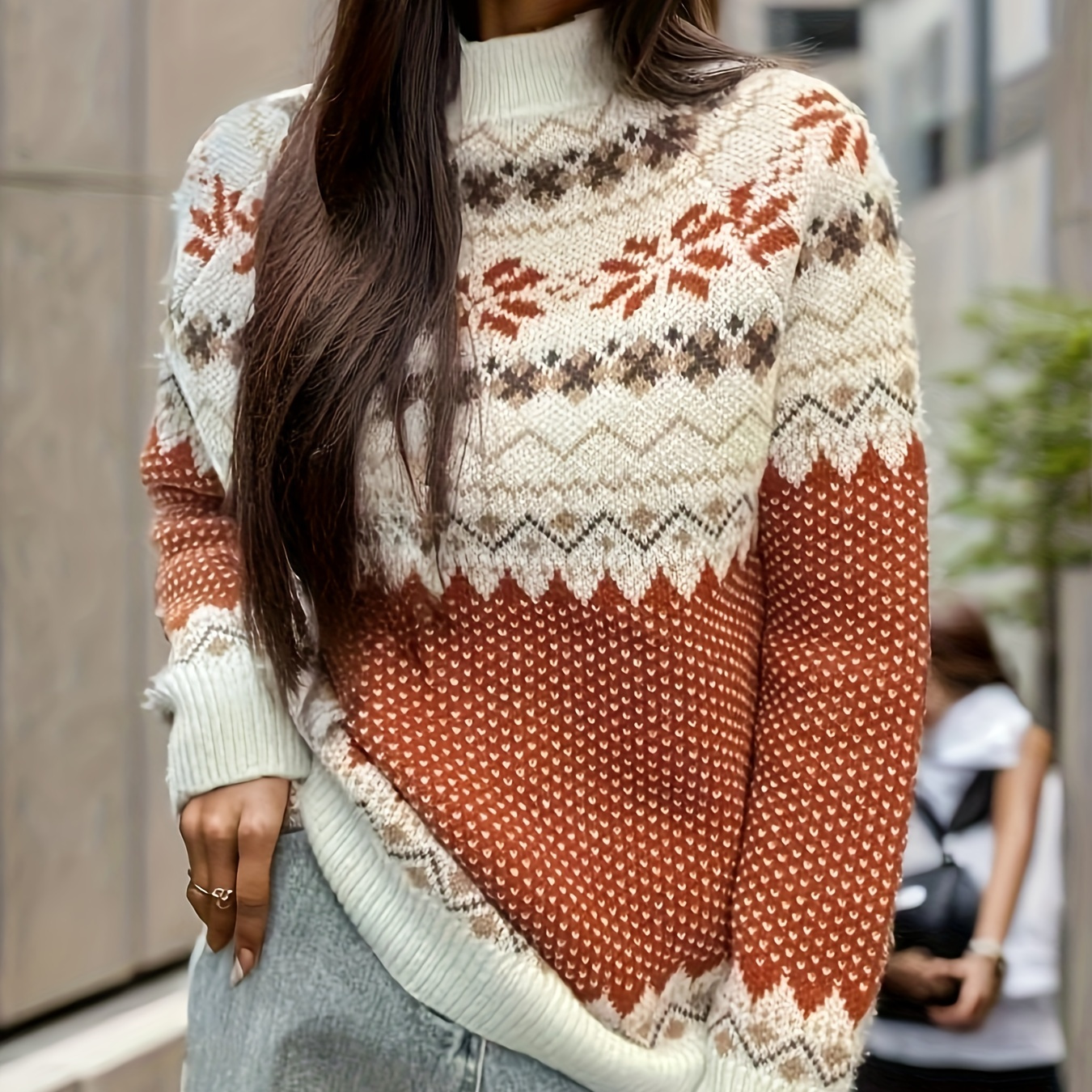 Allover Print Pattern Crew Neck Sweater, Casual Long Sleeve Sweater For Fall & Winter, Women's Clothing
Allover Print Pattern Crew Neck Sweater, Casual Long Sleeve Sweater For Fall & Winter, Women's Clothing