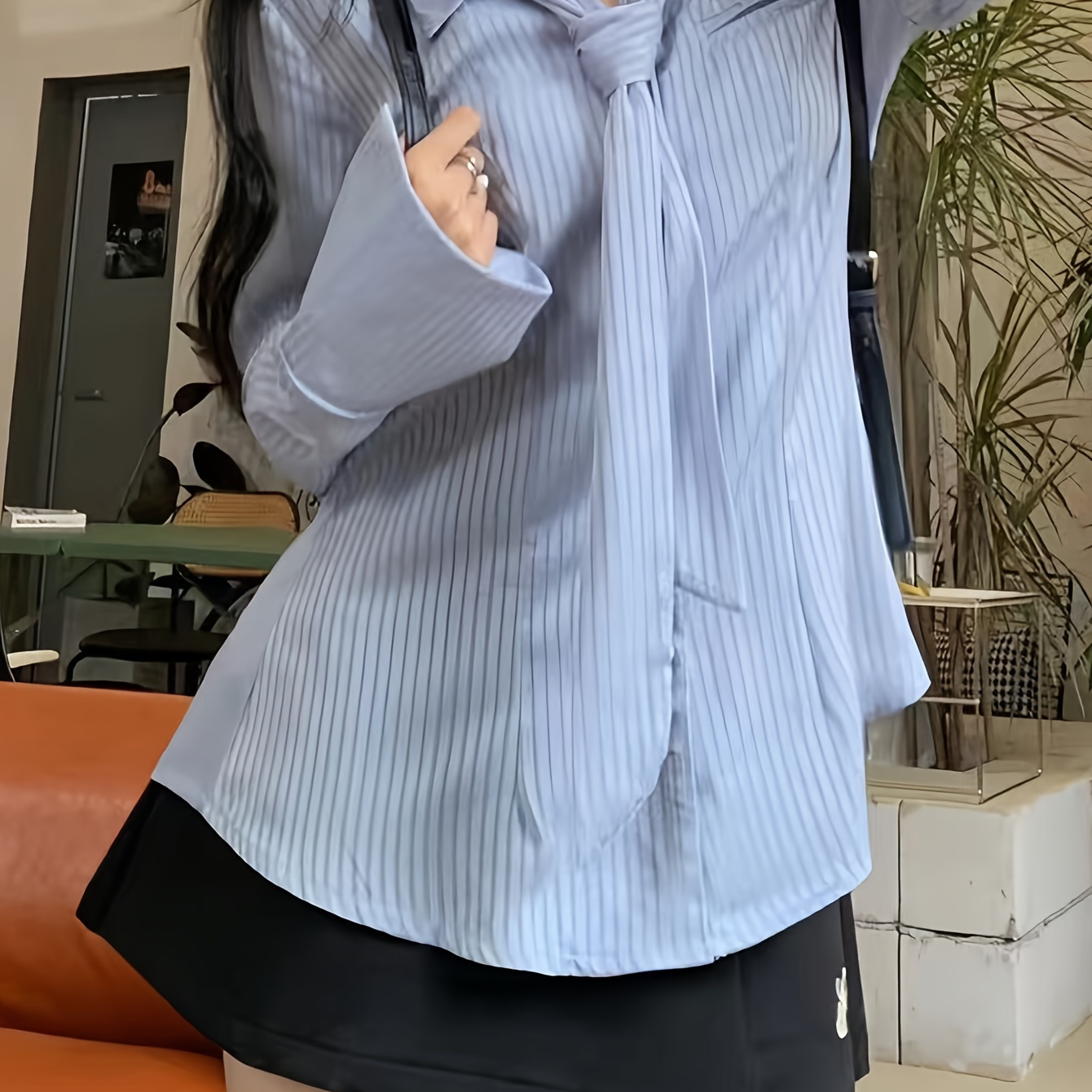 Striped Print Tie Decor Blouse, Sweet Long Sleeve Loose Blouse For Spring & Fall, Women's Clothing
Striped Print Tie Decor Blouse, Sweet Long Sleeve Loose Blouse For Spring & Fall, Women's Clothing