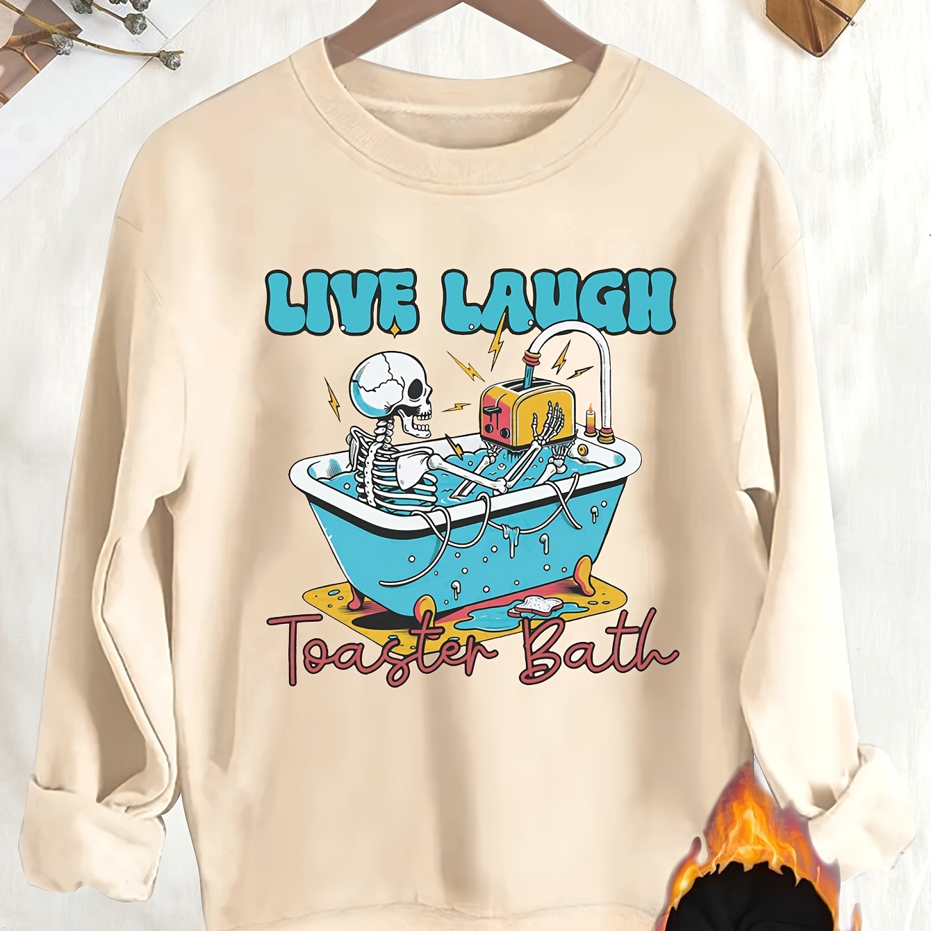 Toaster Bath Print Pullover Sweatshirt, Casual Long Sleeve Crew Neck Sweatshirt For Fall & Winter, Women's Clothing
Toaster Bath Print Pullover Sweatshirt, Casual Long Sleeve Crew Neck Sweatshirt For Fall & Winter, Women's Clothing