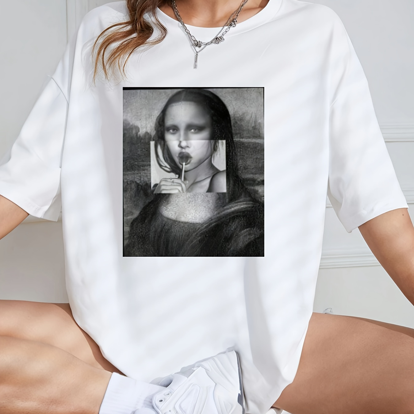 Graphic Print T-shirt, Short Sleeve Crew Neck Casual Top For Summer & Spring, Women's Clothing
Graphic Print T-shirt, Short Sleeve Crew Neck Casual Top For Summer & Spring, Women's Clothing