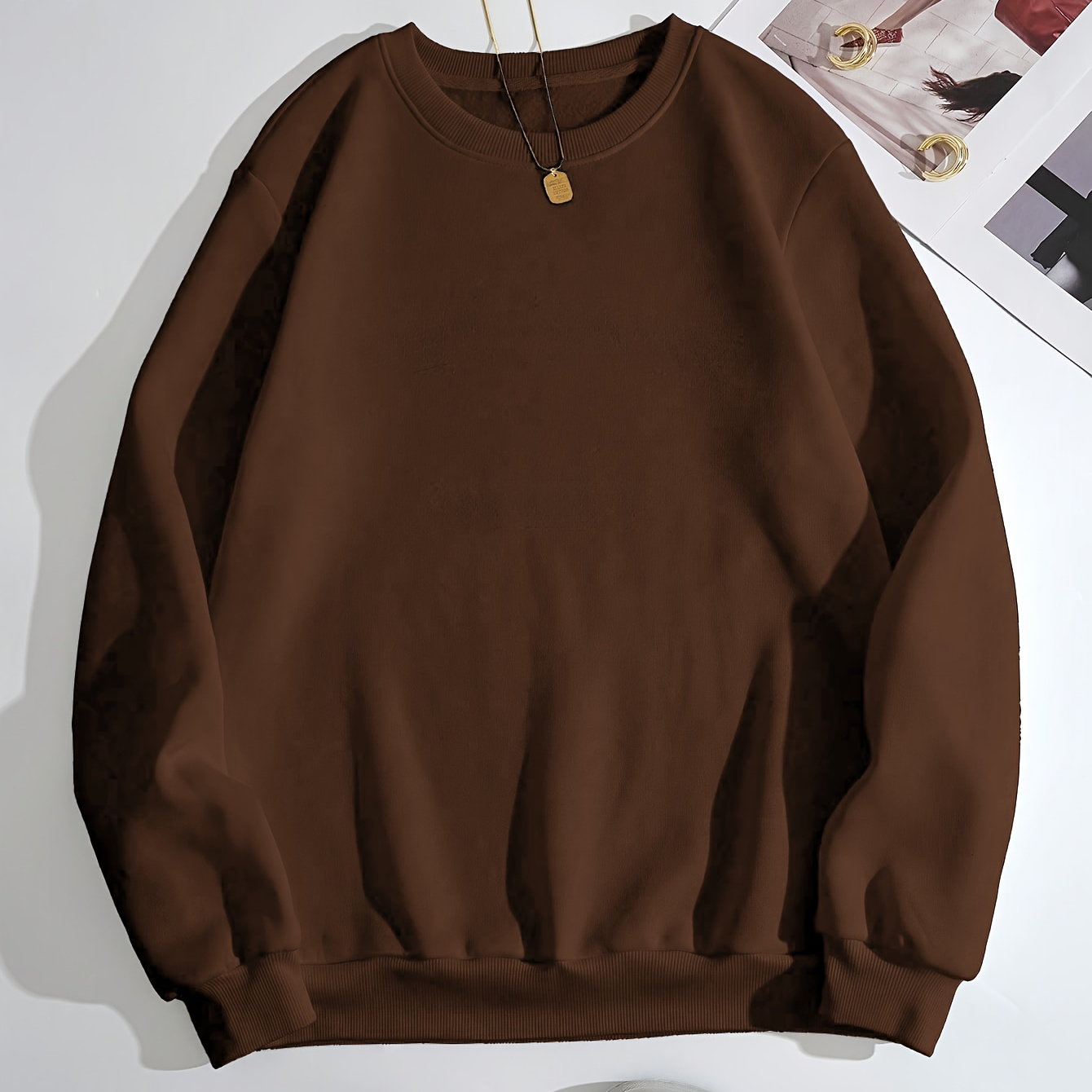 Women's Casual Solid Color Crew Neck Sweatshirt - Long Sleeve, Polyester , Machine Washable - Fall & Winter Outdoor Activities
Women's Casual Solid Color Crew Neck Sweatshirt - Long Sleeve, Polyester , Machine Washable - Fall & Winter Outdoor Activities
