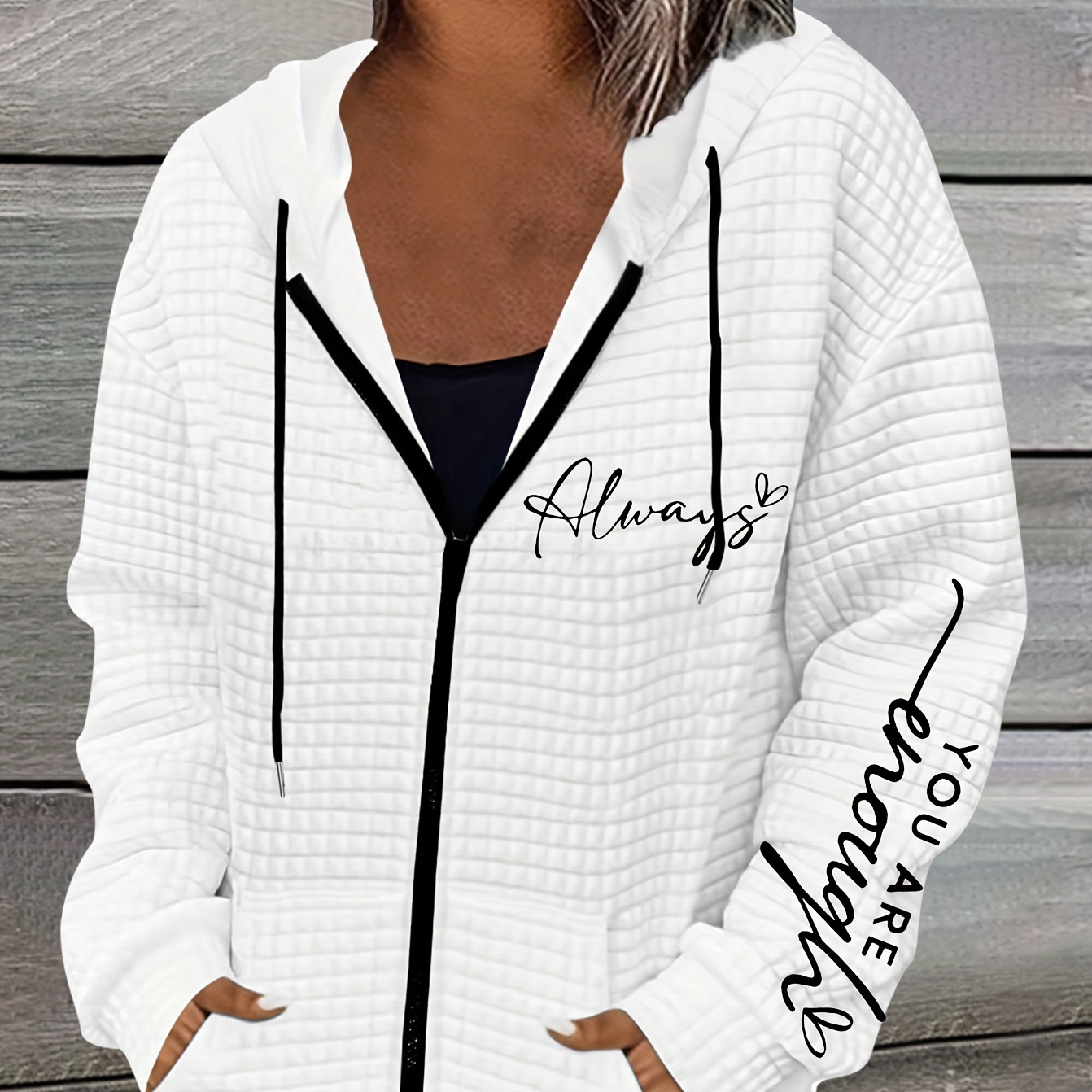 à Décontracté Imprimé Lettres, Veste à Longues Zippée Poche - Mélange de , Lavable en
à Décontracté Imprimé Lettres, Veste à Longues Zippée Poche - Mélange de , Lavable en