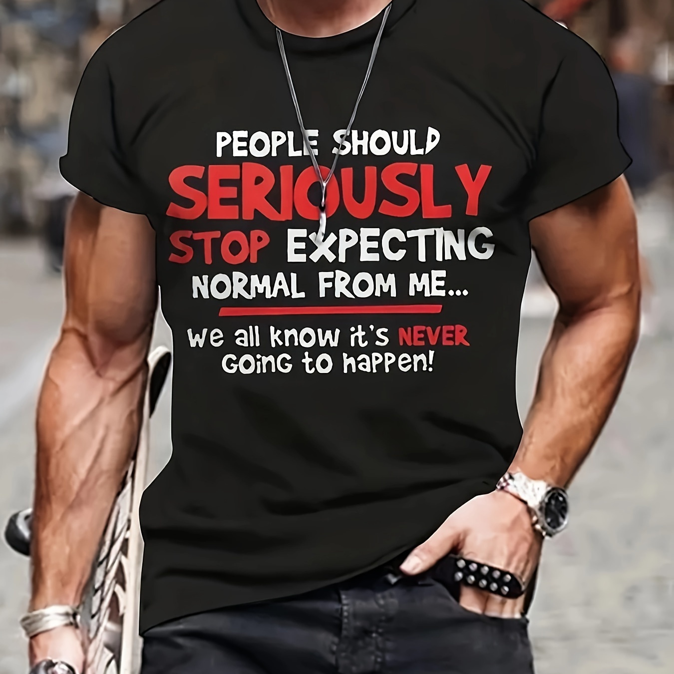 Funny Slogan Pattern Print Men's T-shirt, Graphic Tee Men's Summer Clothes, Men's Outfits
Funny Slogan Pattern Print Men's T-shirt, Graphic Tee Men's Summer Clothes, Men's Outfits