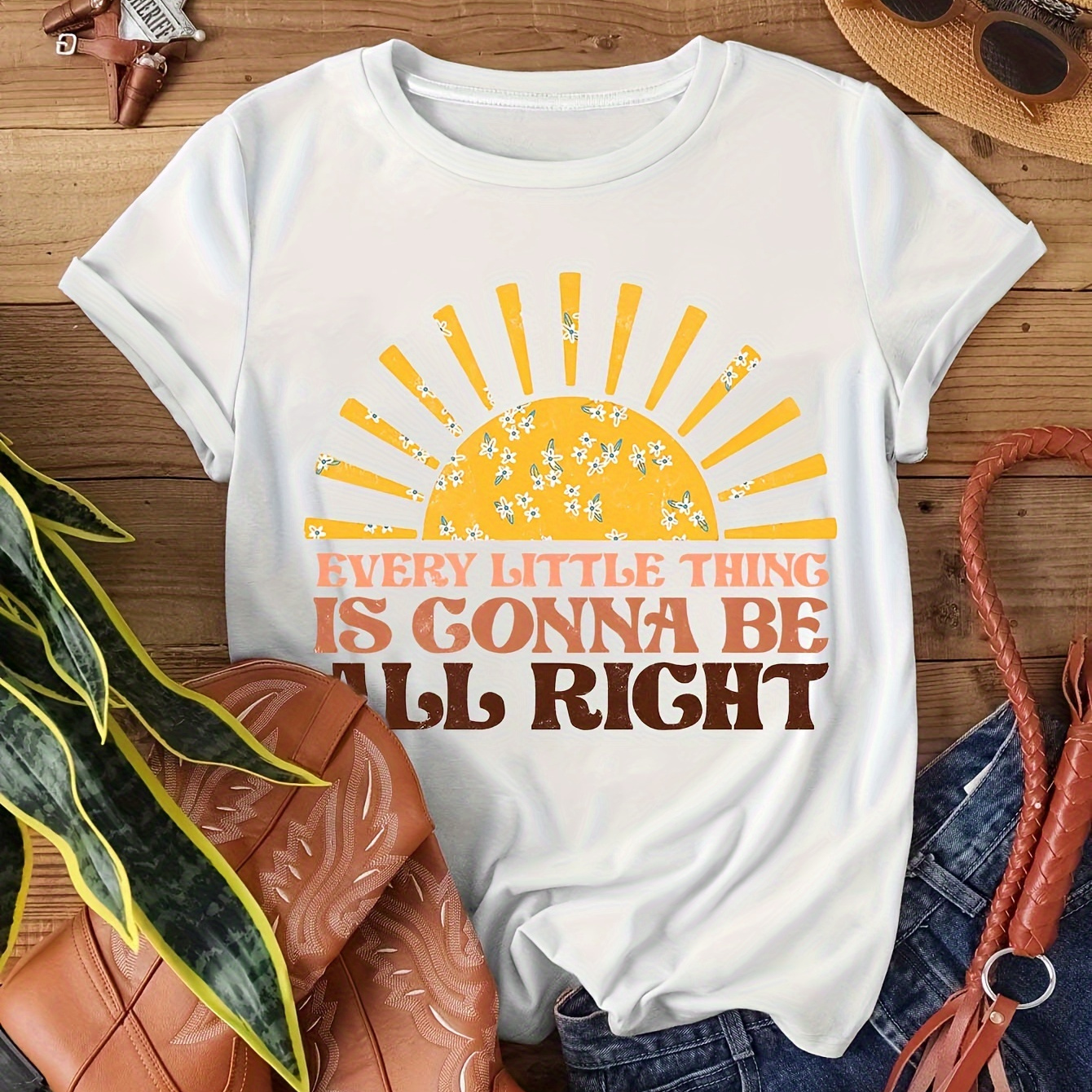 Sun Print Crew Neck T-shirt, Casual Short Sleeve Top For Spring & Summer, Women's Clothing
Sun Print Crew Neck T-shirt, Casual Short Sleeve Top For Spring & Summer, Women's Clothing