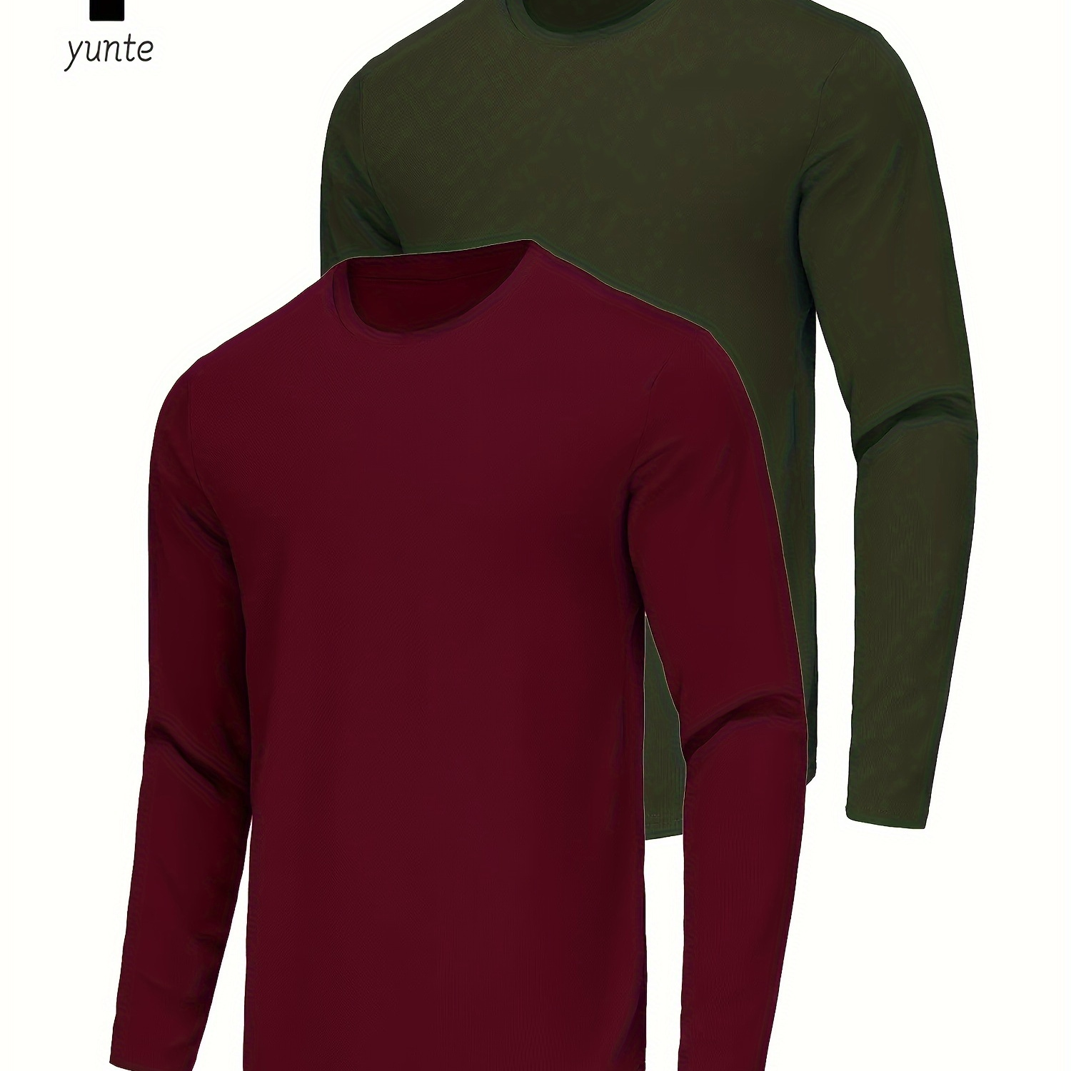 2-pack Men' Crew Neck Long Sleeve T-shirts - Quick Dry, Solid Color, Polyester Knit Fabric, Stretch, Regular Fit For Running, Workout & Casual Wear - Spring/summer/fall Collection
2-pack Men' Crew Neck Long Sleeve T-shirts - Quick Dry, Solid Color, Polyester Knit Fabric, Stretch, Regular Fit For Running, Workout & Casual Wear - Spring/summer/fall Collection