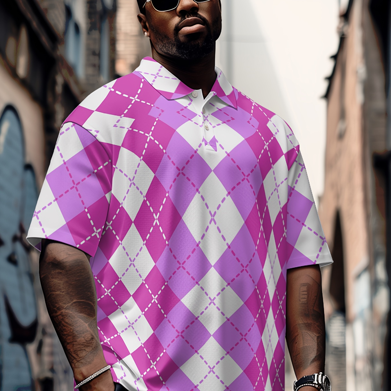 Men's Plus Size Plaid Polo Shirt Striped Print Long Lapel Button Short Sleeve Spring Summer Sports Fashion Streetwear Designer Outdoor Street Top
Men's Plus Size Plaid Polo Shirt Striped Print Long Lapel Button Short Sleeve Spring Summer Sports Fashion Streetwear Designer Outdoor Street Top
