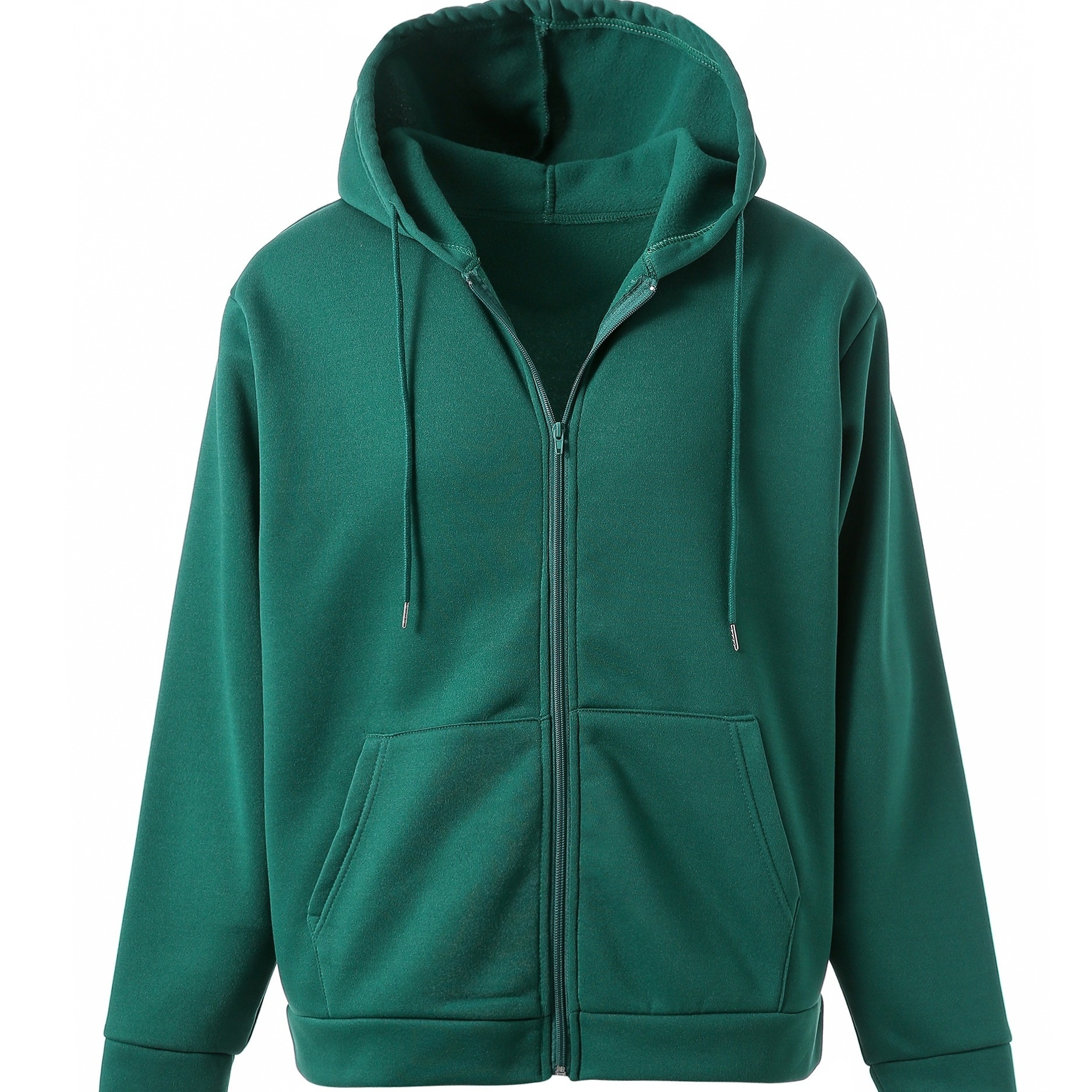 Men's Plus Size Casual Hooded Sweatshirt With Zipper, Solid Color Polyester & Spandex , Regular Fabric Jacket
Men's Plus Size Casual Hooded Sweatshirt With Zipper, Solid Color Polyester & Spandex , Regular Fabric Jacket
