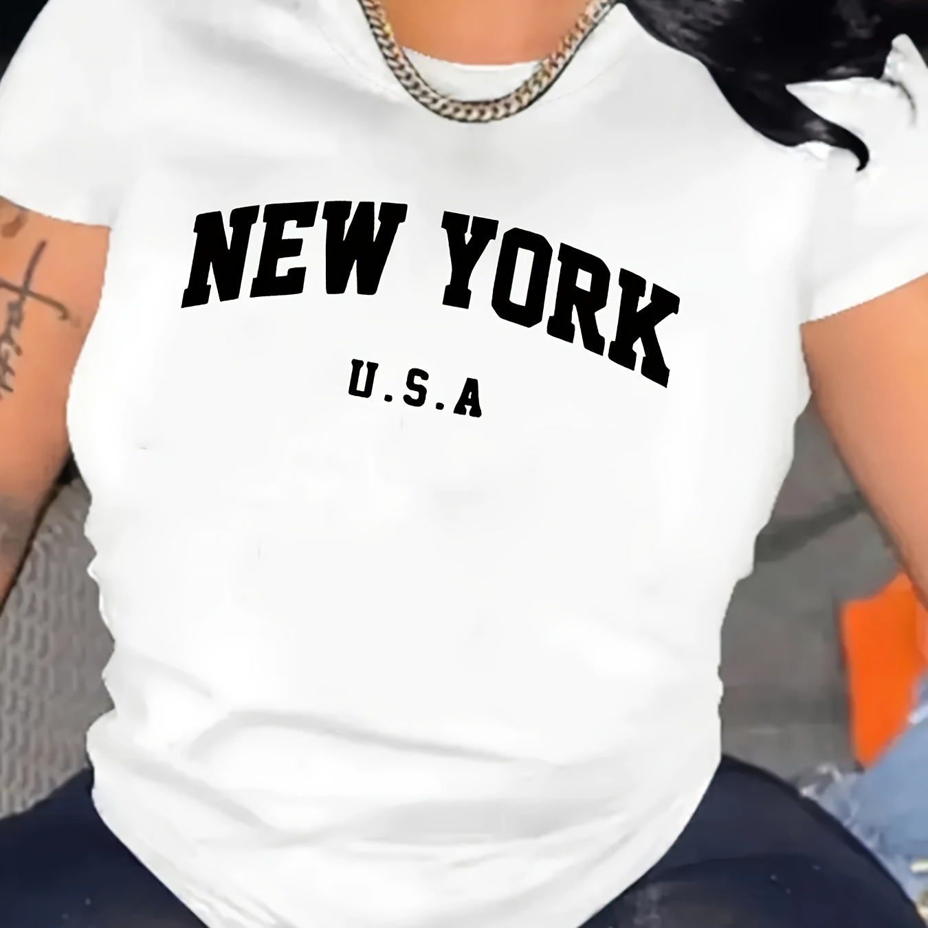 Women's New Print T-shirt Polyester Casual Crew Neck Alphabet Pattern Short Sleeve Regular Length Knit Top For All
Women's New Print T-shirt Polyester Casual Crew Neck Alphabet Pattern Short Sleeve Regular Length Knit Top For All