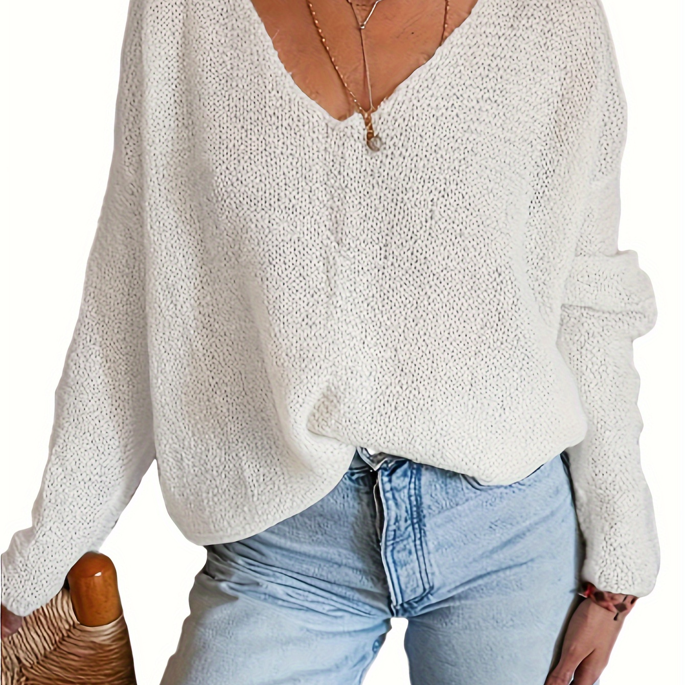 V Neck Lightweight Pullover Sweater, Casual Drop Shoulder Knit Top For Spring & Fall, Women's Clothing
V Neck Lightweight Pullover Sweater, Casual Drop Shoulder Knit Top For Spring & Fall, Women's Clothing