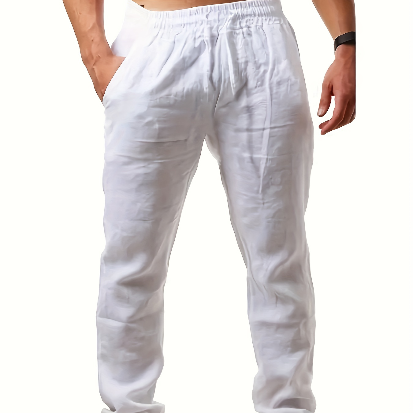 Cotton Breathable All Match Men's Solid Drawstring Footed Trousers With Pockets For Spring And Autumn
Cotton Breathable All Match Men's Solid Drawstring Footed Trousers With Pockets For Spring And Autumn
