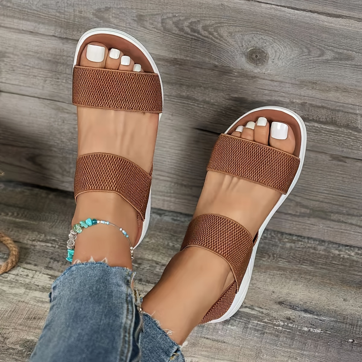 Women's Double Strap Flat Sandals, Open Toe Slip On Slingback Non Slip Shoes, Casual Outdoor Beach Sandals
Women's Double Strap Flat Sandals, Open Toe Slip On Slingback Non Slip Shoes, Casual Outdoor Beach Sandals