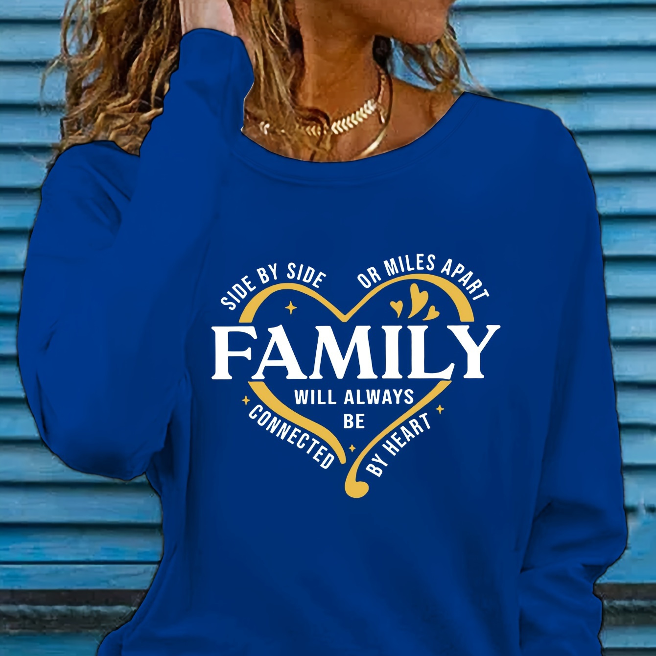 Family Letter Print T-shirt, Long Sleeve Crew Neck Casual Top For Spring & Fall, Women's Clothing
Family Letter Print T-shirt, Long Sleeve Crew Neck Casual Top For Spring & Fall, Women's Clothing