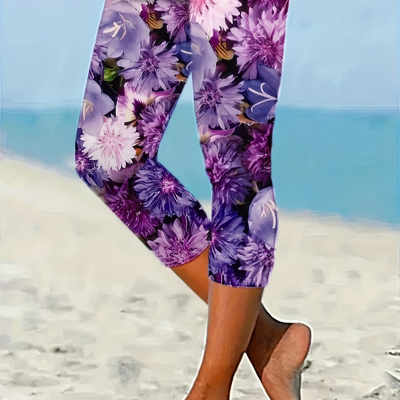 Floral Print Elastic Waist Leggings, Casual Skinny Leggings For Spring & Summer, Women's Clothing
Floral Print Elastic Waist Leggings, Casual Skinny Leggings For Spring & Summer, Women's Clothing