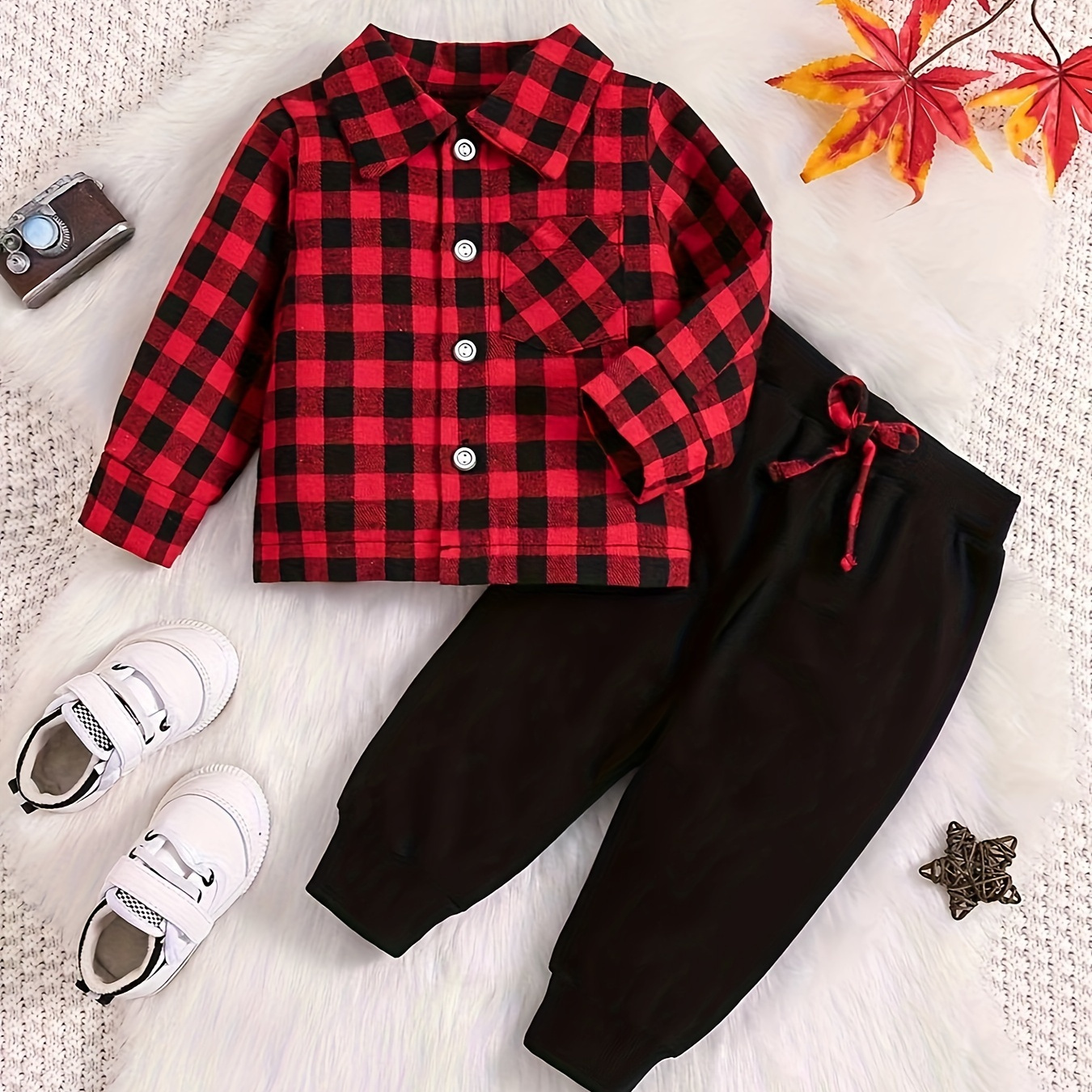 2pcs Baby's Casual Red Plaid Pattern Long Sleeve Set, Shirt & Pants, Baby Boy's Clothing, As Gift
2pcs Baby's Casual Red Plaid Pattern Long Sleeve Set, Shirt & Pants, Baby Boy's Clothing, As Gift