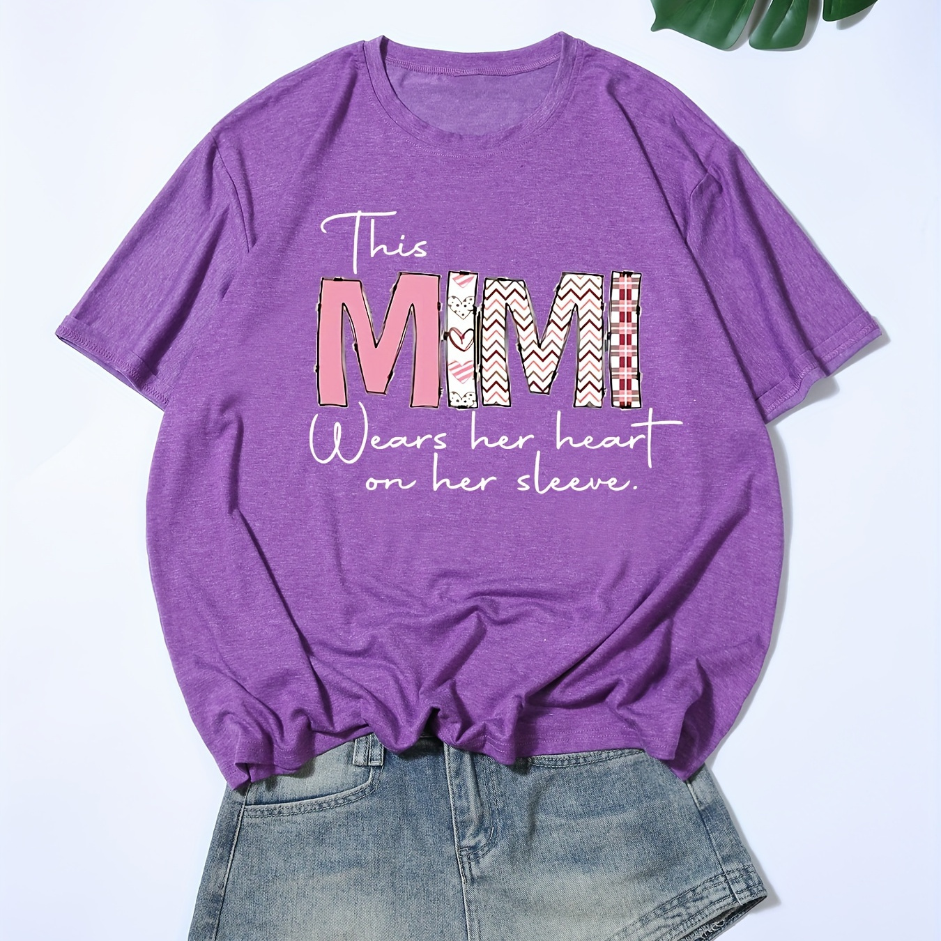 Plus Size Mimi Print T-shirt, Crew Neck Short Sleeve T-shirt, Women's Plus Size clothing
Plus Size Mimi Print T-shirt, Crew Neck Short Sleeve T-shirt, Women's Plus Size clothing