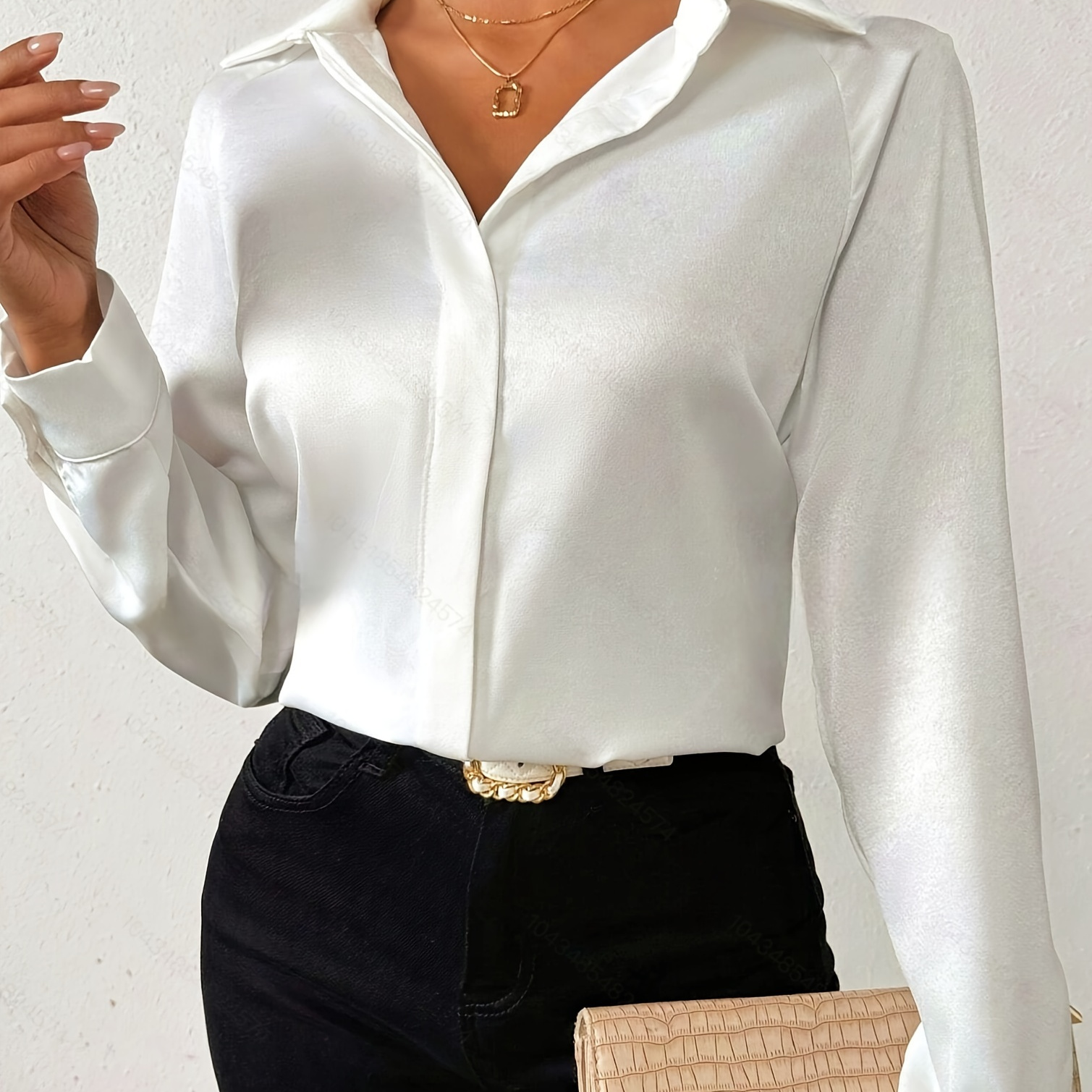 Solid Color Button Front Shirt, Classic Long Sleeve Blouse For Spring & Fall, Women's Clothing
Solid Color Button Front Shirt, Classic Long Sleeve Blouse For Spring & Fall, Women's Clothing