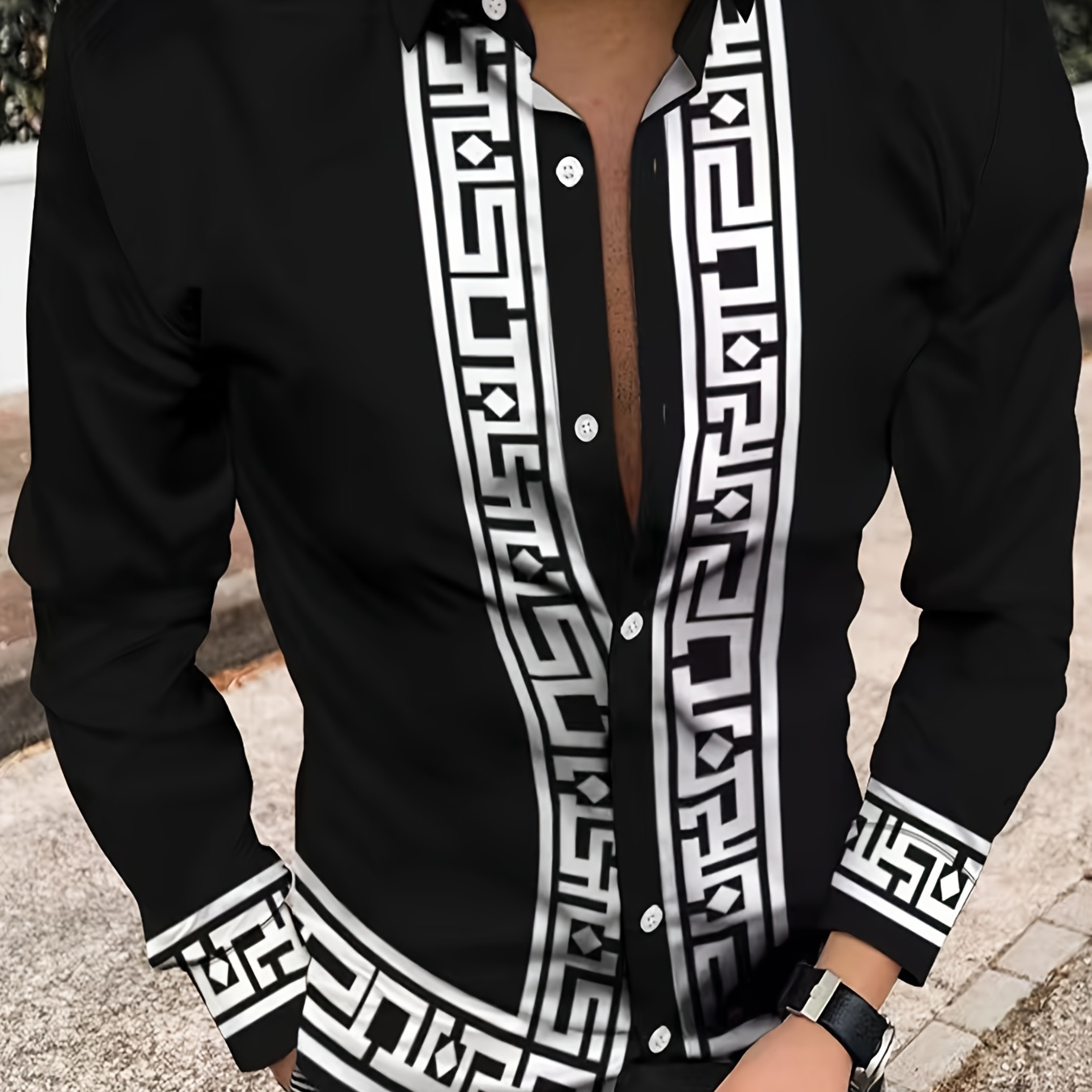 Plus Size Men's Squares Graphic Print Shirt For Spring Fall, Trendy Casual Long Sleeve Tops
Plus Size Men's Squares Graphic Print Shirt For Spring Fall, Trendy Casual Long Sleeve Tops