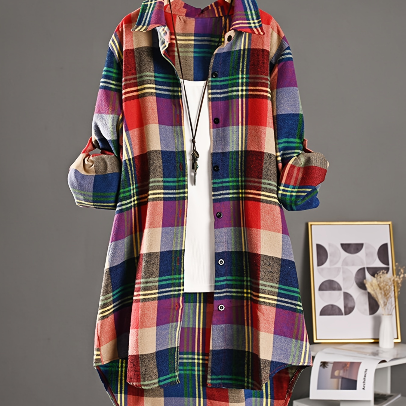 Elegant Casual Mid-length Shirt For Women, Featuring A Collar And Single-breasted Design, Autumn Korean Fashion And Winter Wear.
Elegant Casual Mid-length Shirt For Women, Featuring A Collar And Single-breasted Design, Autumn Korean Fashion And Winter Wear.
