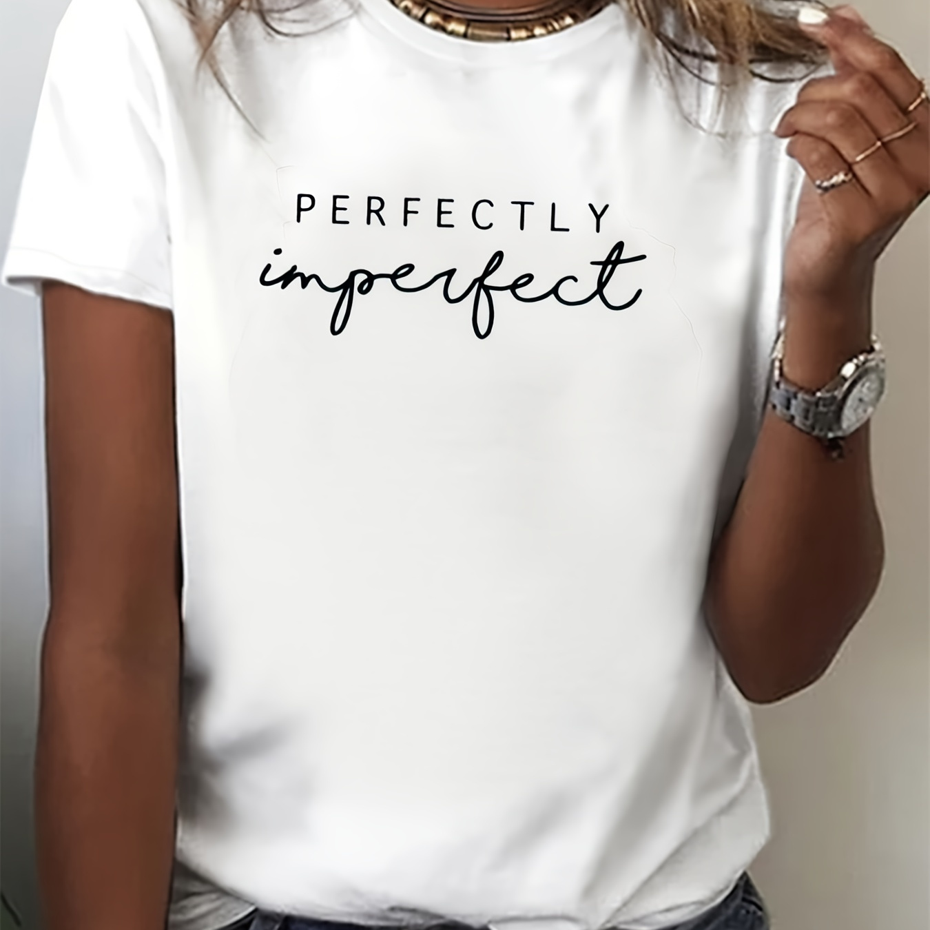 Letter Print Simple T-shirt, Casual Short Sleeve Crew Neck Top For Spring & Summer, Women's Clothing
Letter Print Simple T-shirt, Casual Short Sleeve Crew Neck Top For Spring & Summer, Women's Clothing