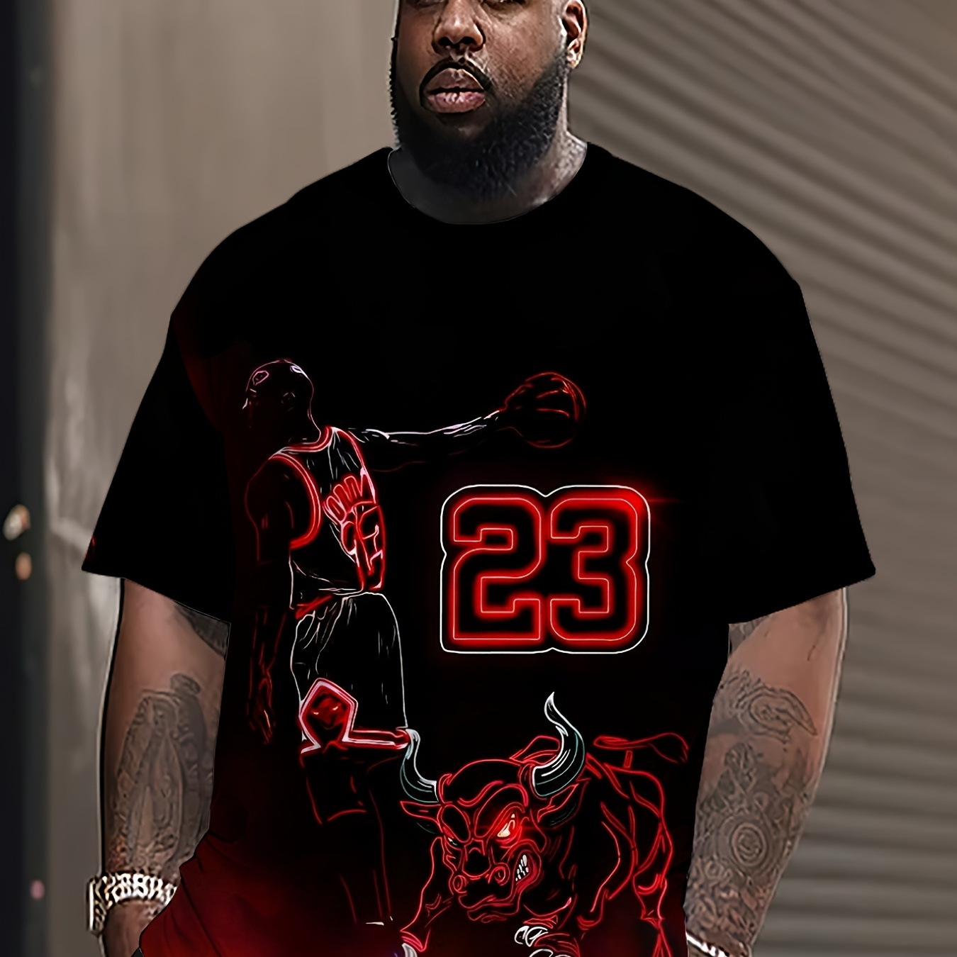 -size 3d23 Pattern Print Round-neck T-shirt, Stylish Plus-size Round-neck T-shirt, Plus Size
-size 3d23 Pattern Print Round-neck T-shirt, Stylish Plus-size Round-neck T-shirt, Plus Size