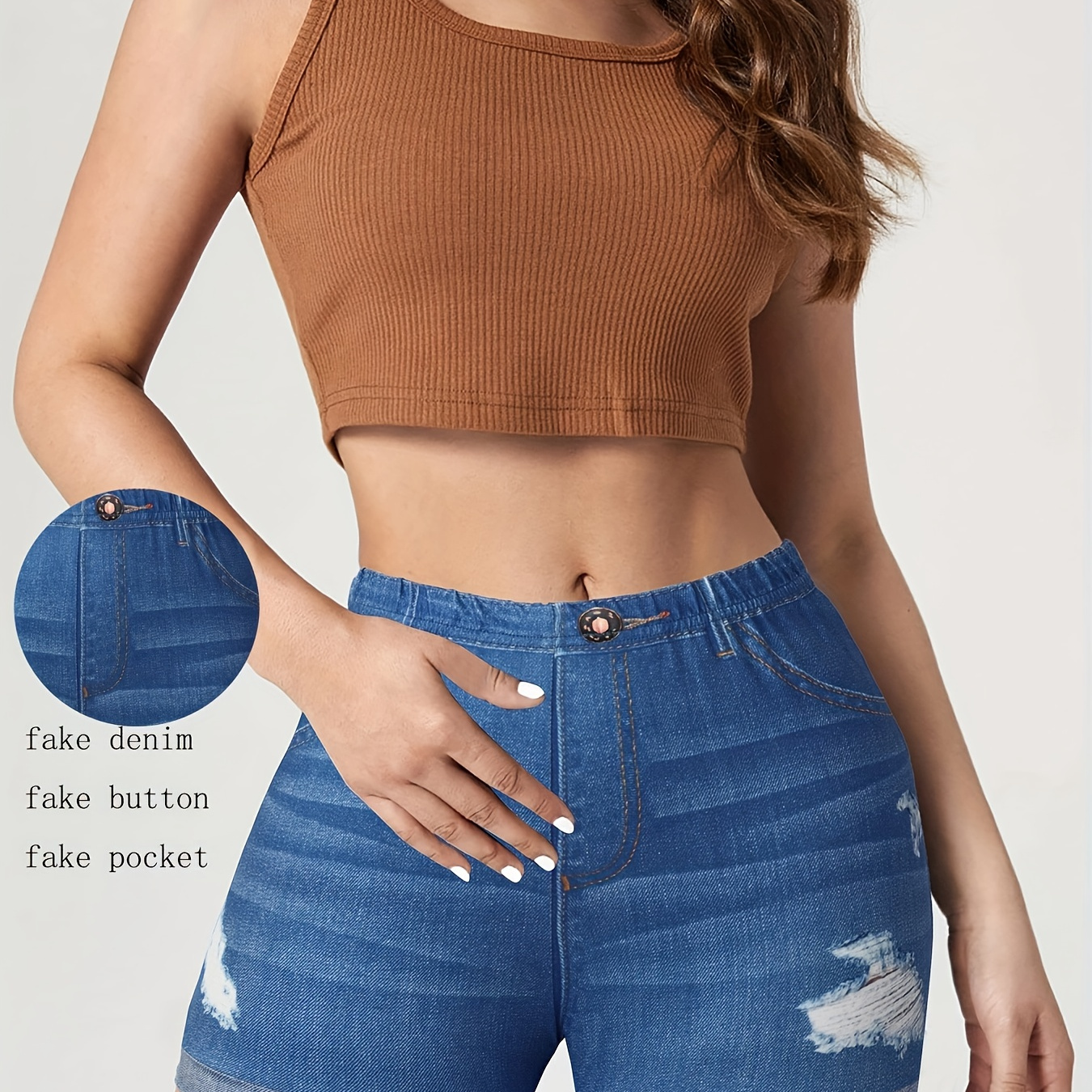 Ripped Print High Waist Shorts, Casual Skinny Shorts For Spring & Summer, Women's Clothing
Ripped Print High Waist Shorts, Casual Skinny Shorts For Spring & Summer, Women's Clothing